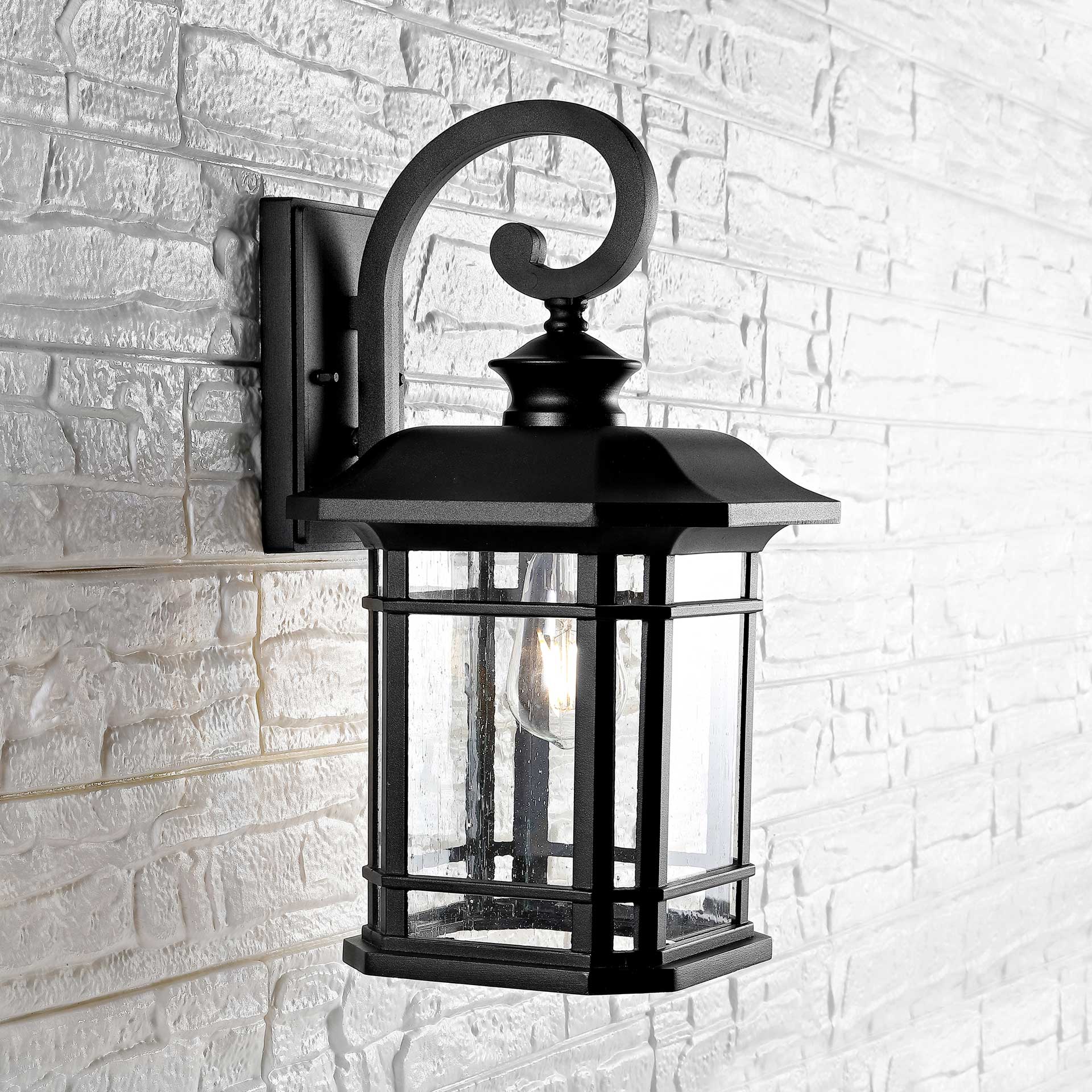 Cedric Outdoor Wall Lantern Black - Image 4