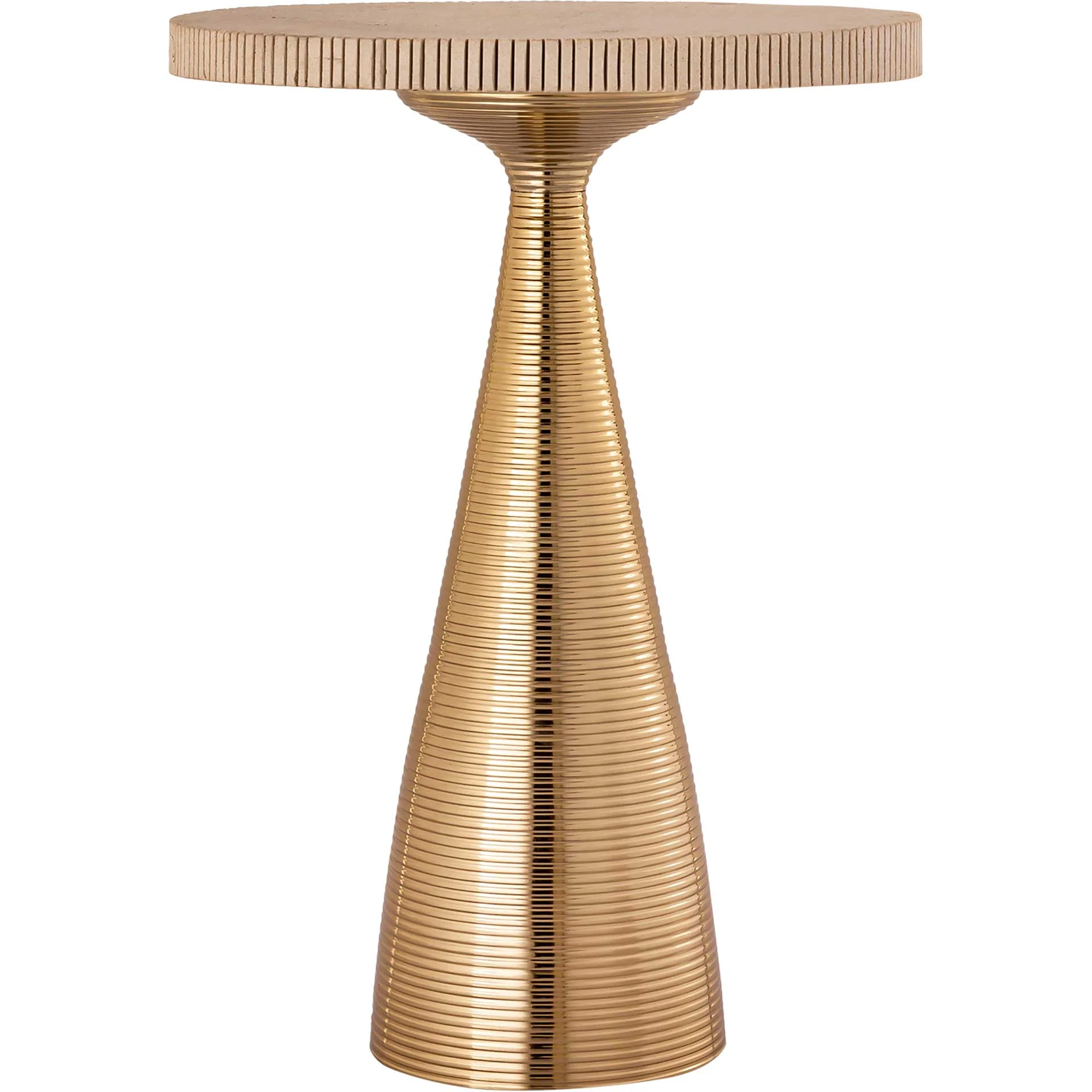 Celine Ribbed Side Table Gold - Image 2