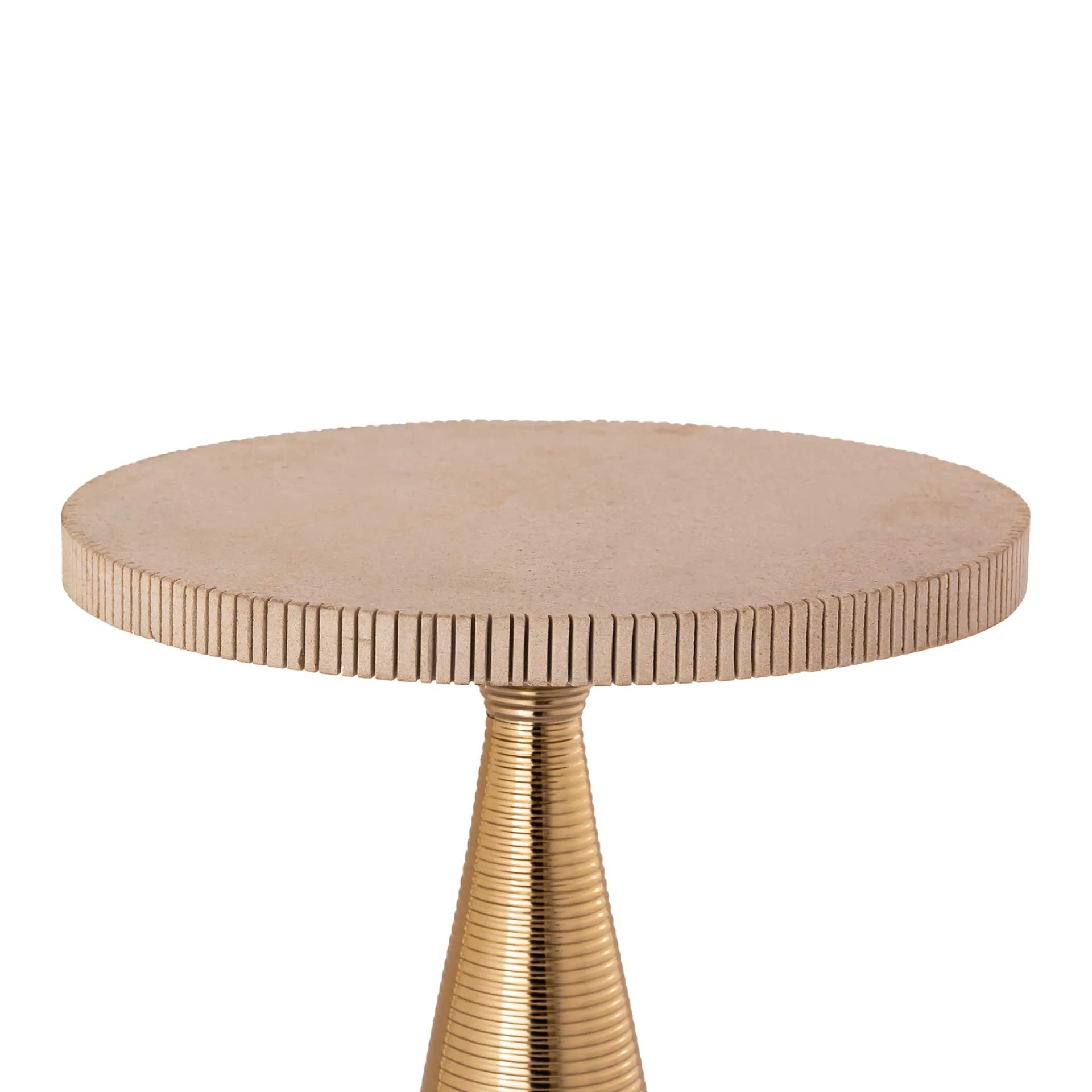 Celine Ribbed Side Table Gold - Image 4