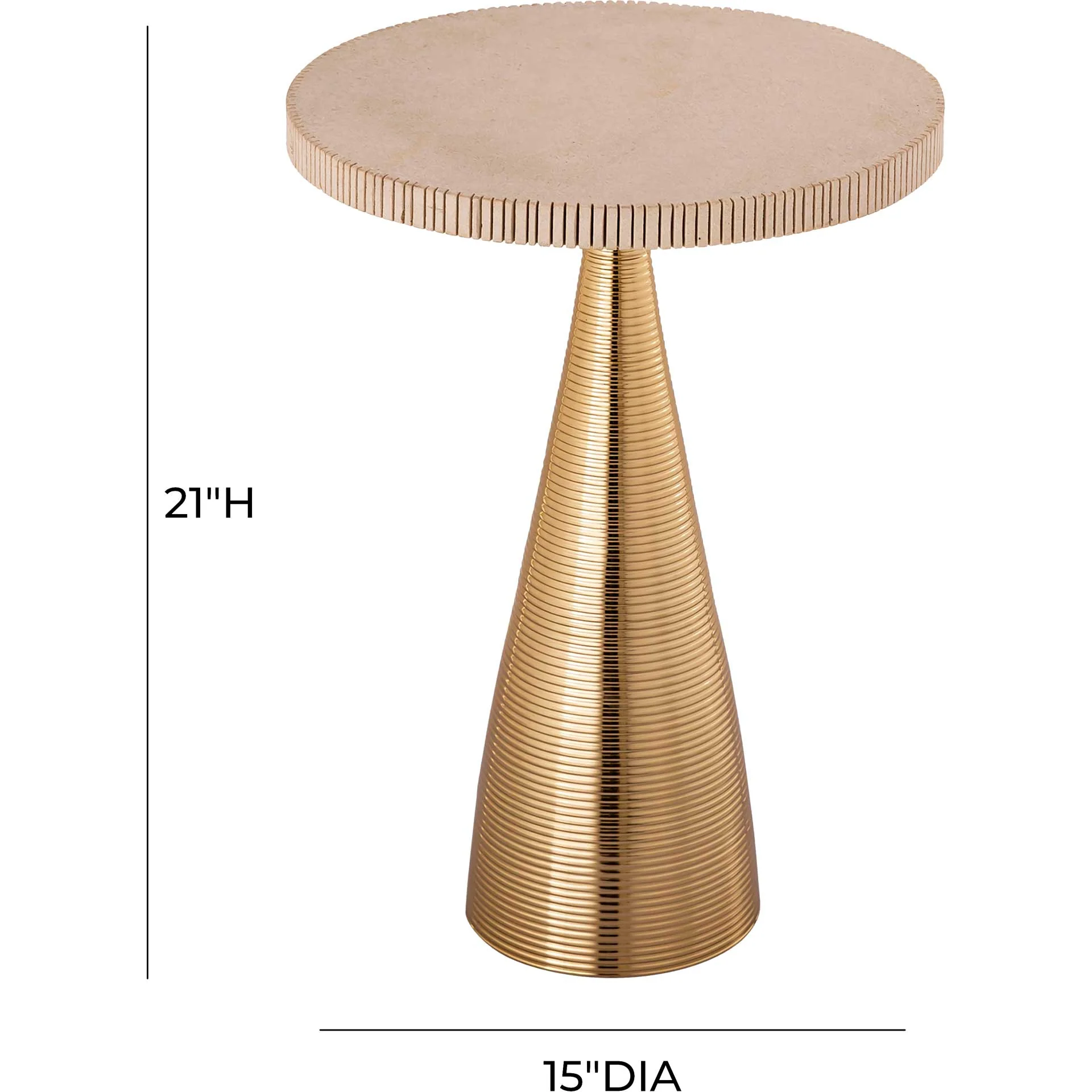 Celine Ribbed Side Table Gold - Image 7