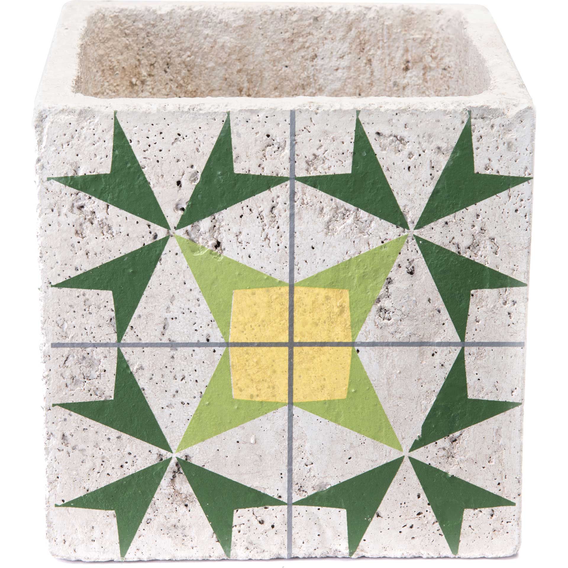 Cement Arrow Planter Green/Yellow - Image 2