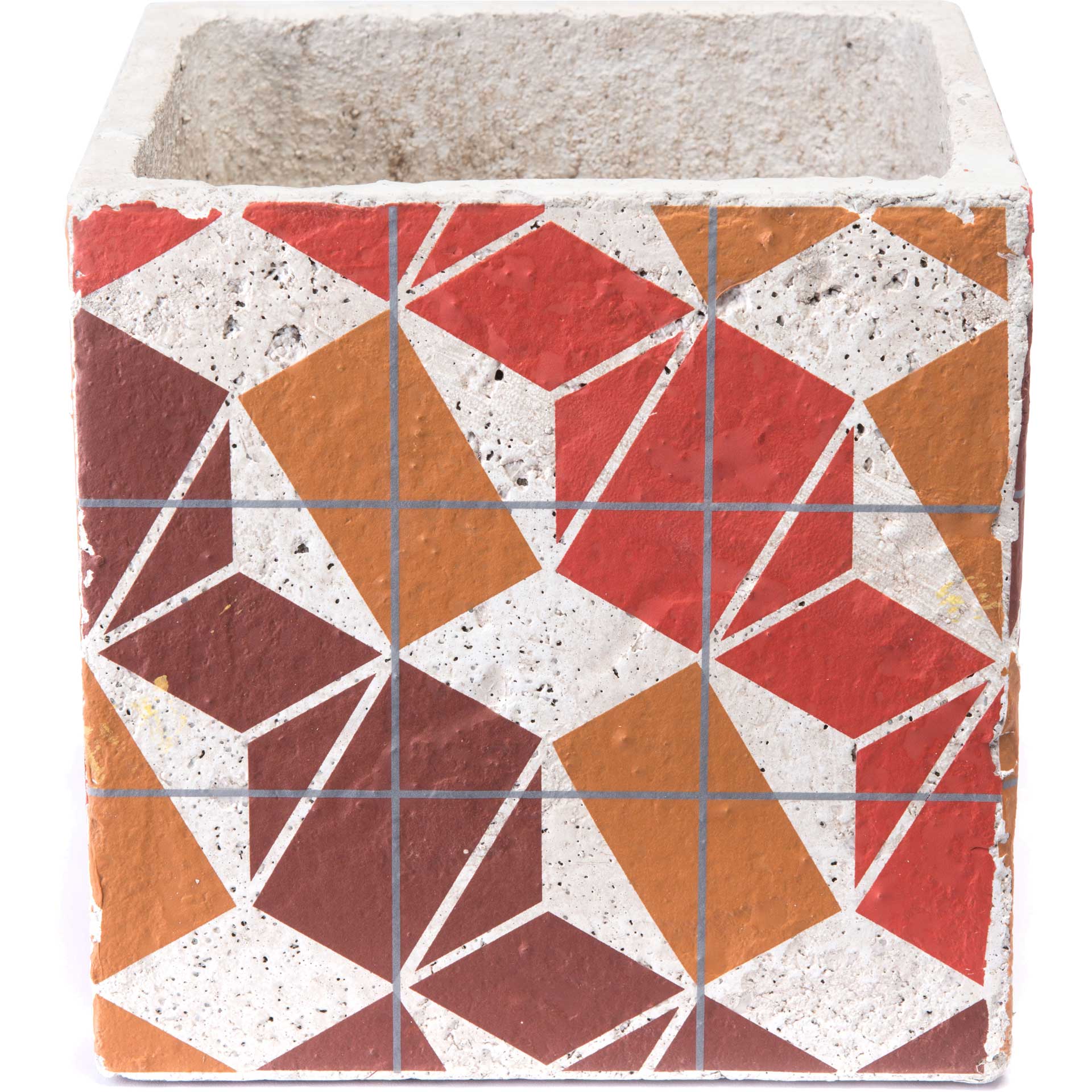 Cement Leaves Planter Brown/White - Image 2