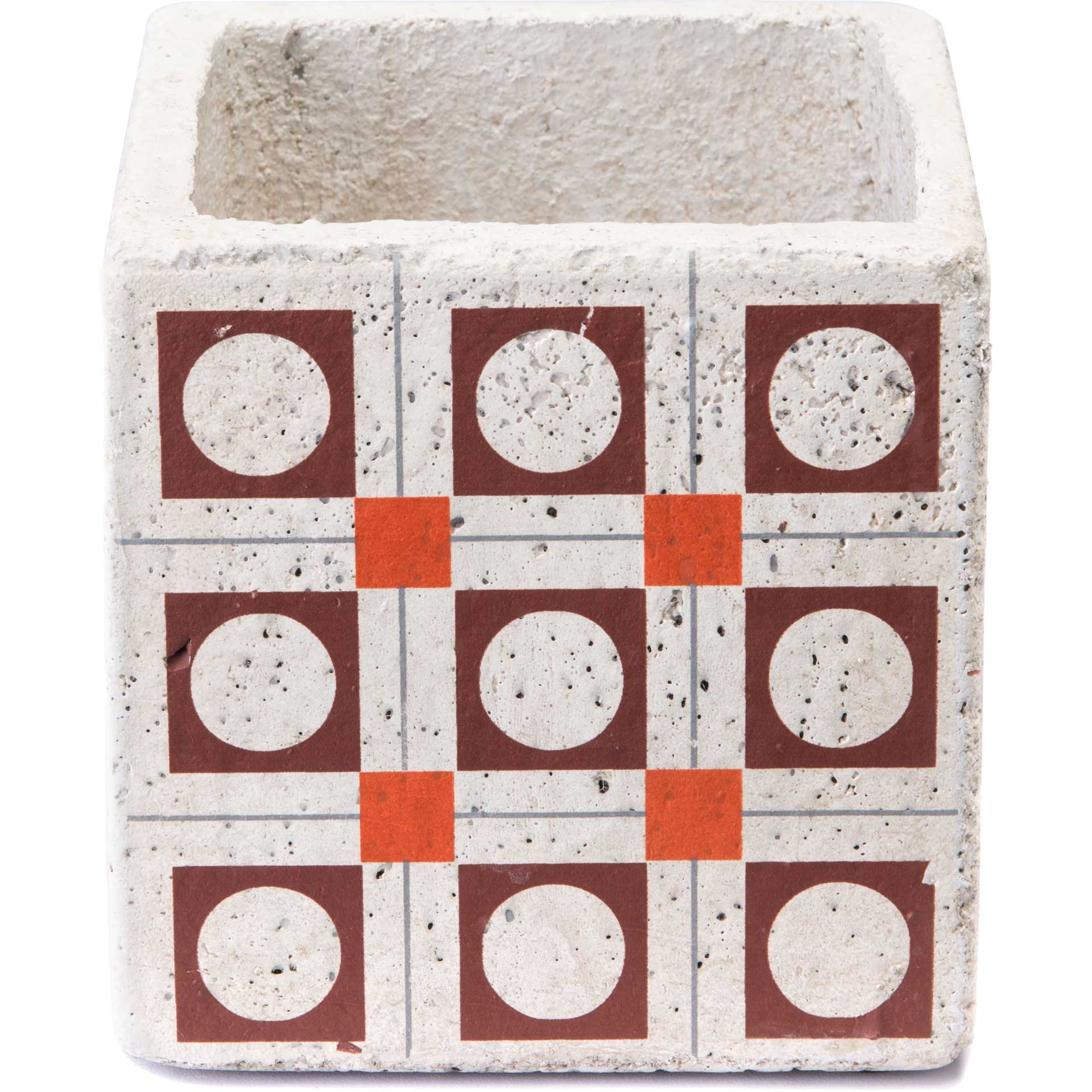 Cement Squares Planter Red/Orange - Image 2