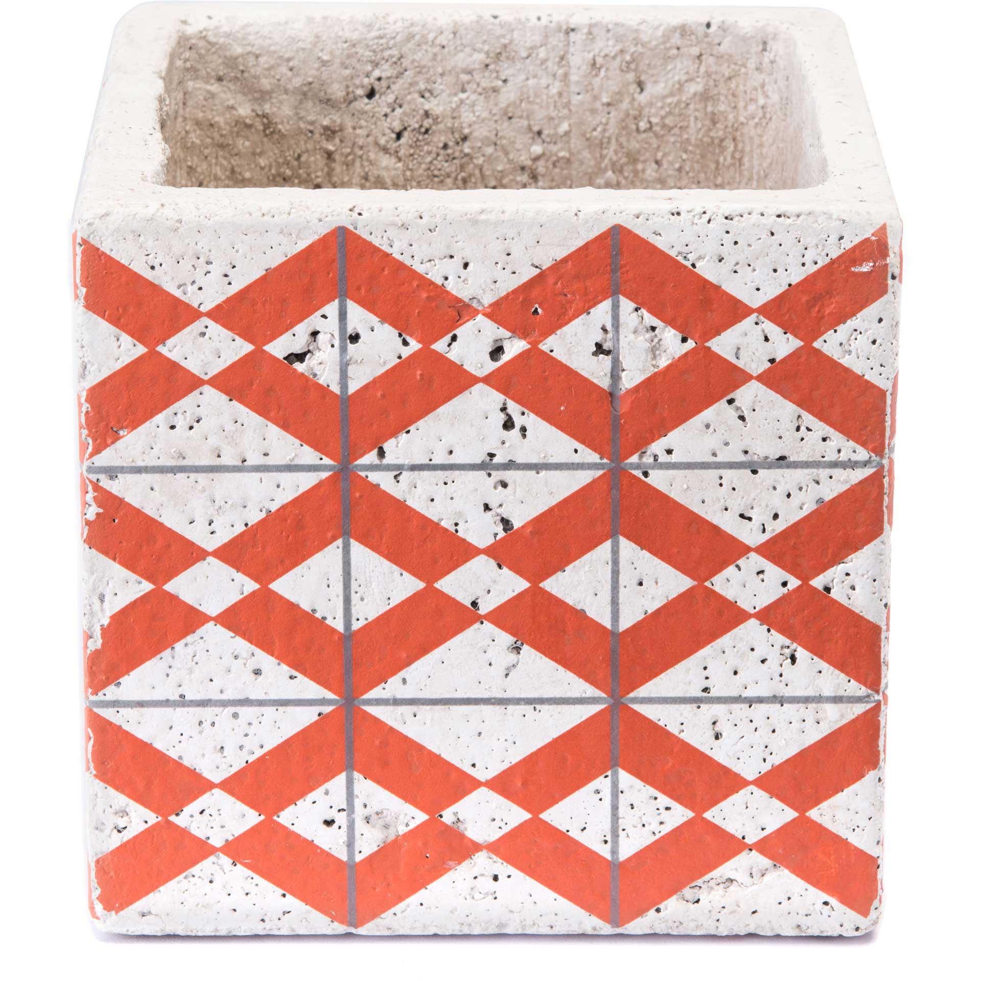 Cement Triangles Planter Orange/White - Image 2