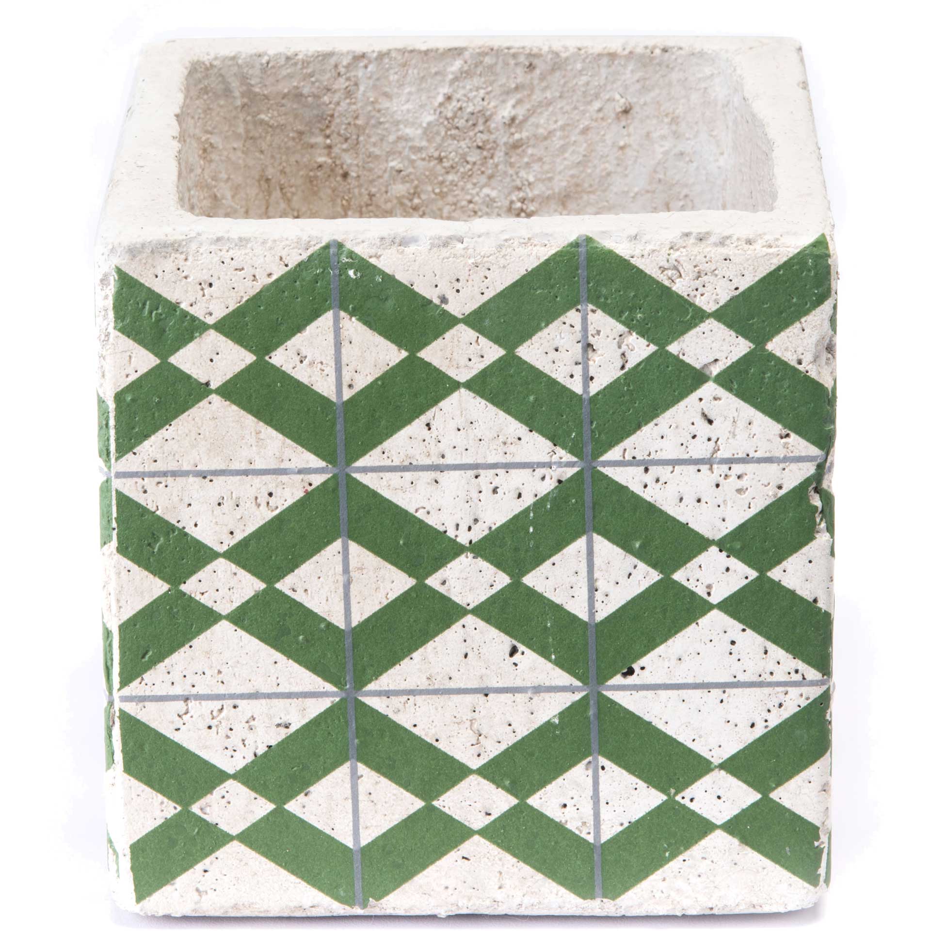 Cement Tribal Planter Green - Image 2