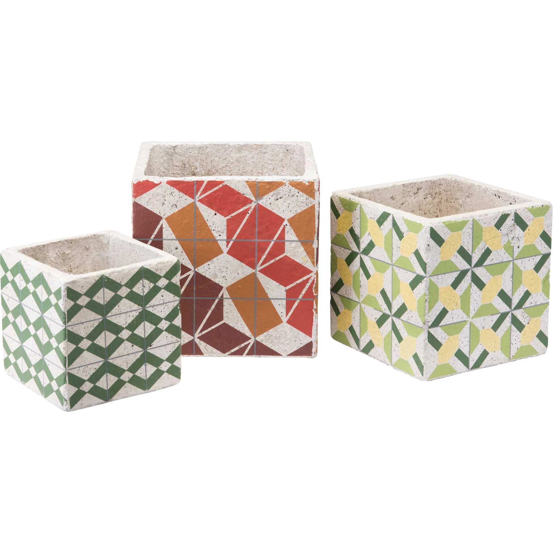 Cement Tribal Planter Green - Image 4