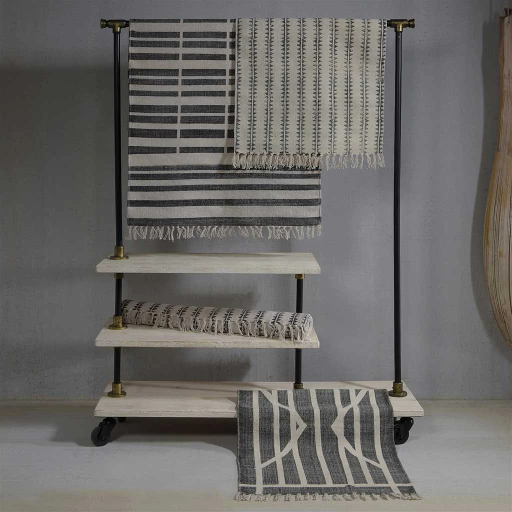 Centerpoint Stripe Block Print Area Rug - Image 3