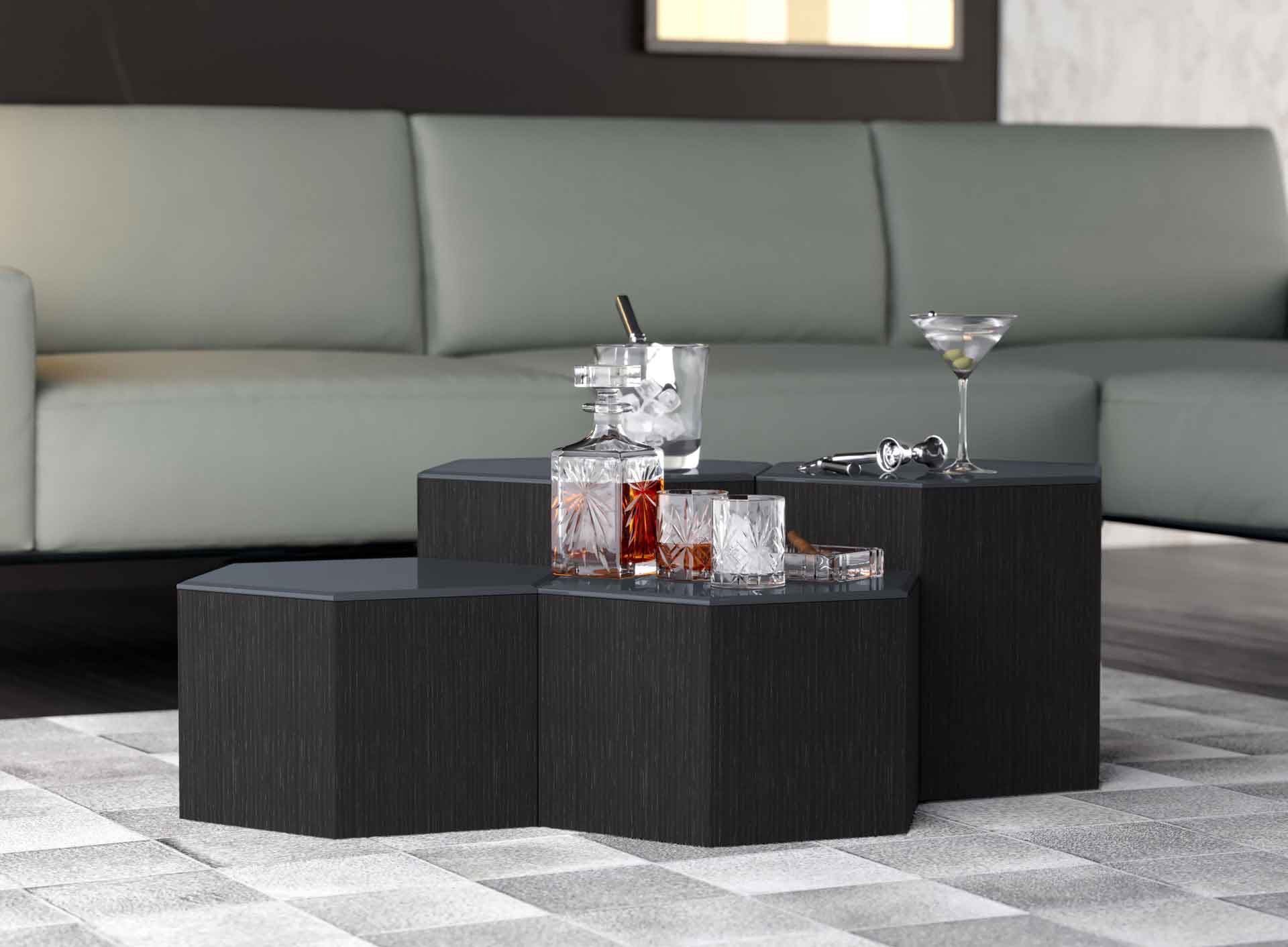 Centre Occasional Table Asphalt Glass/Gray Oak - Image 6