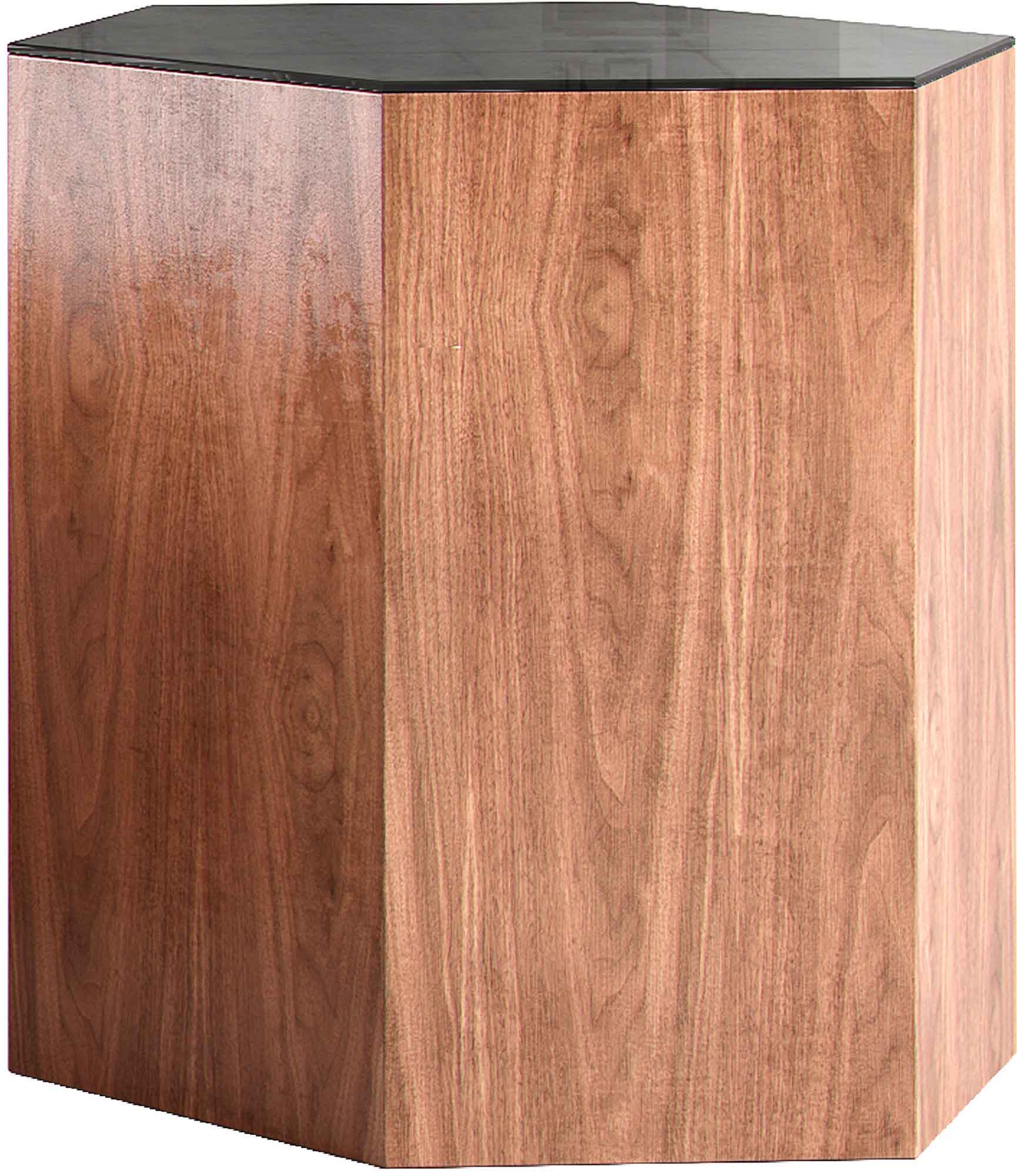 Centre Occasional Table Black Glass/Walnut - Image 2
