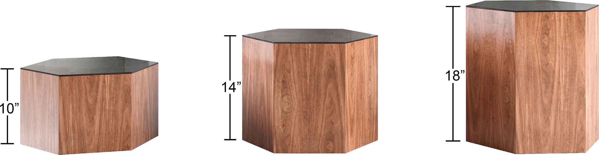 Centre Occasional Table Black Glass/Walnut - Image 5