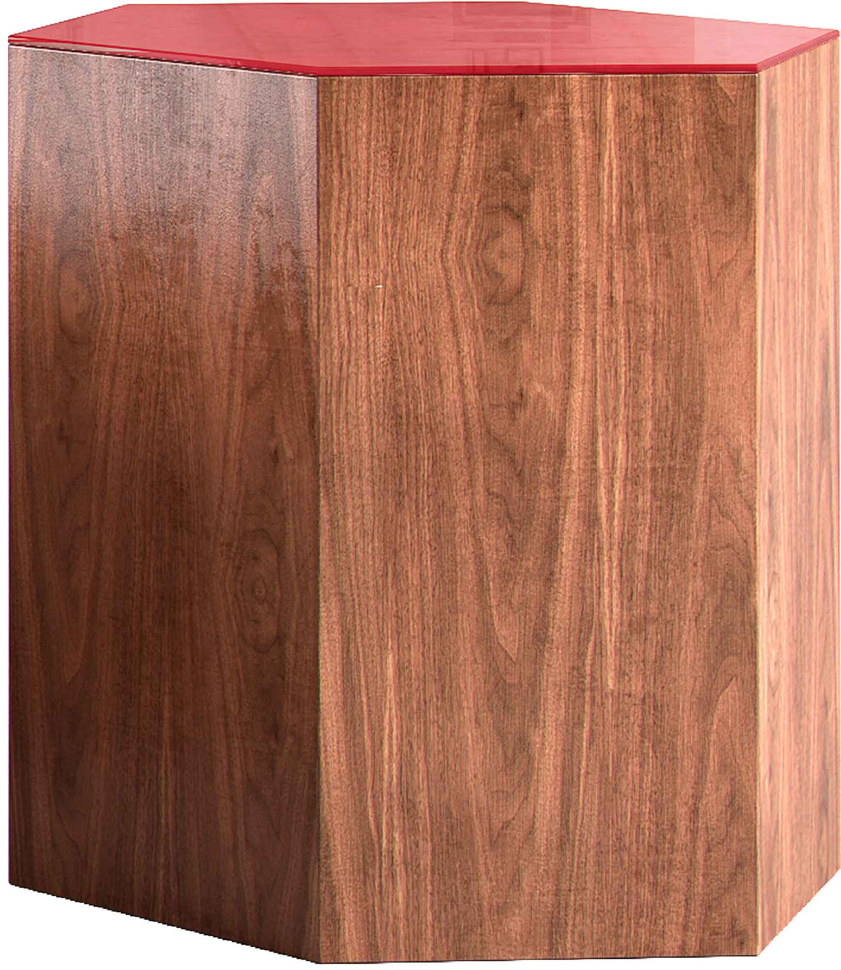 Centre Occasional Table Chili Pepper Glass/Walnut - Image 2