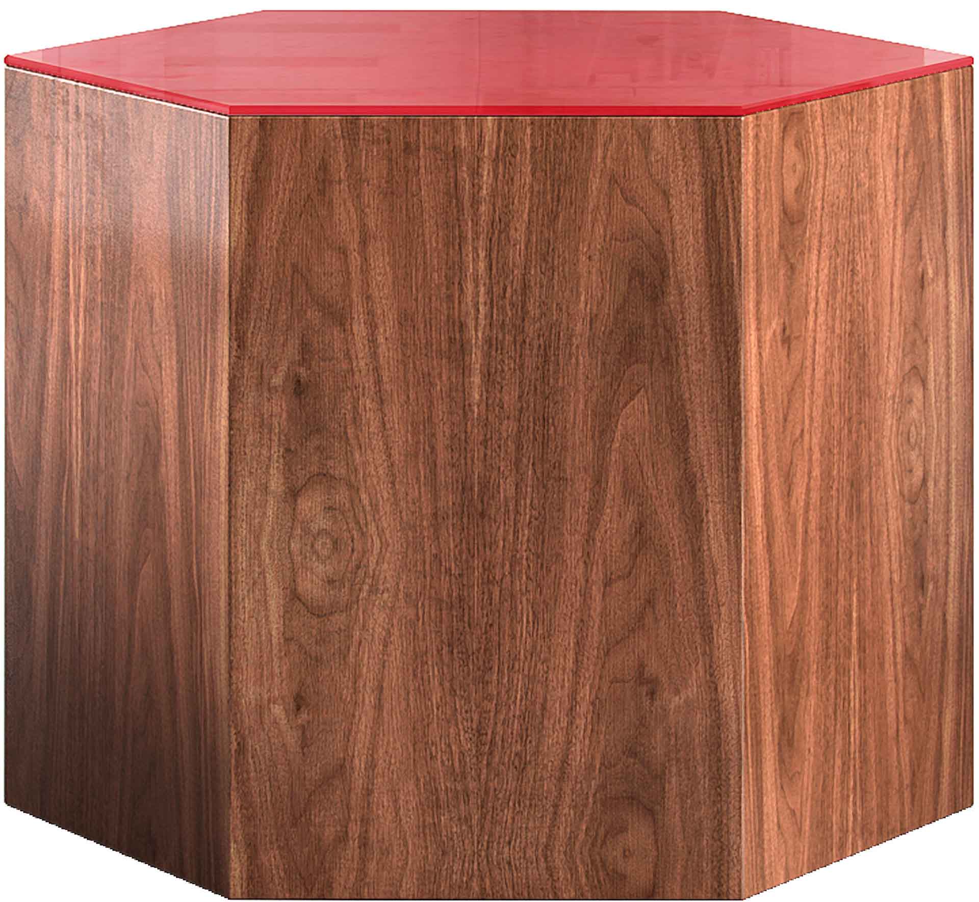 Centre Occasional Table Chili Pepper Glass/Walnut - Image 3
