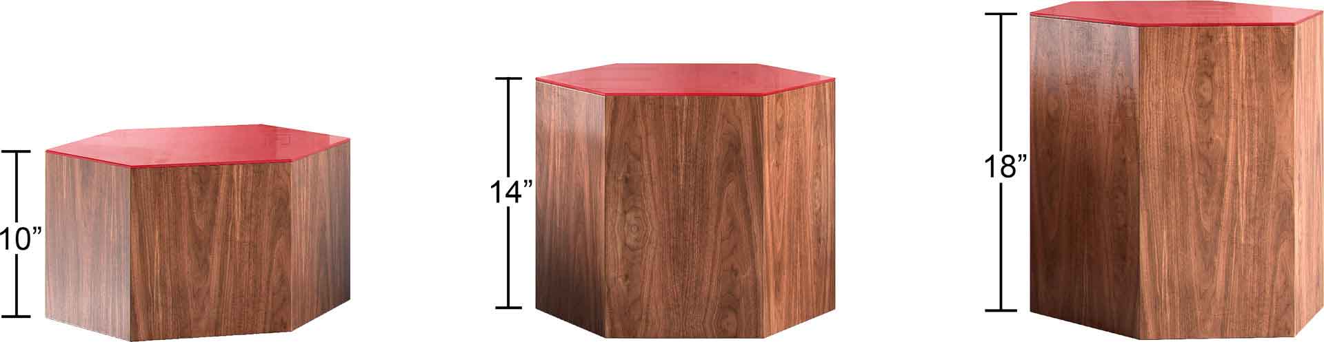 Centre Occasional Table Chili Pepper Glass/Walnut - Image 5