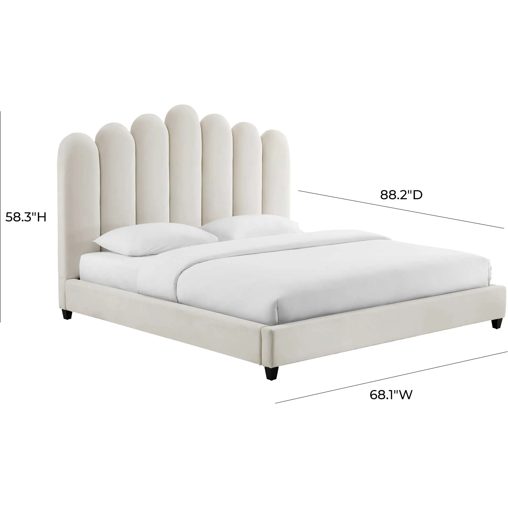 Cesta Velvet Bed Cream - Image 5