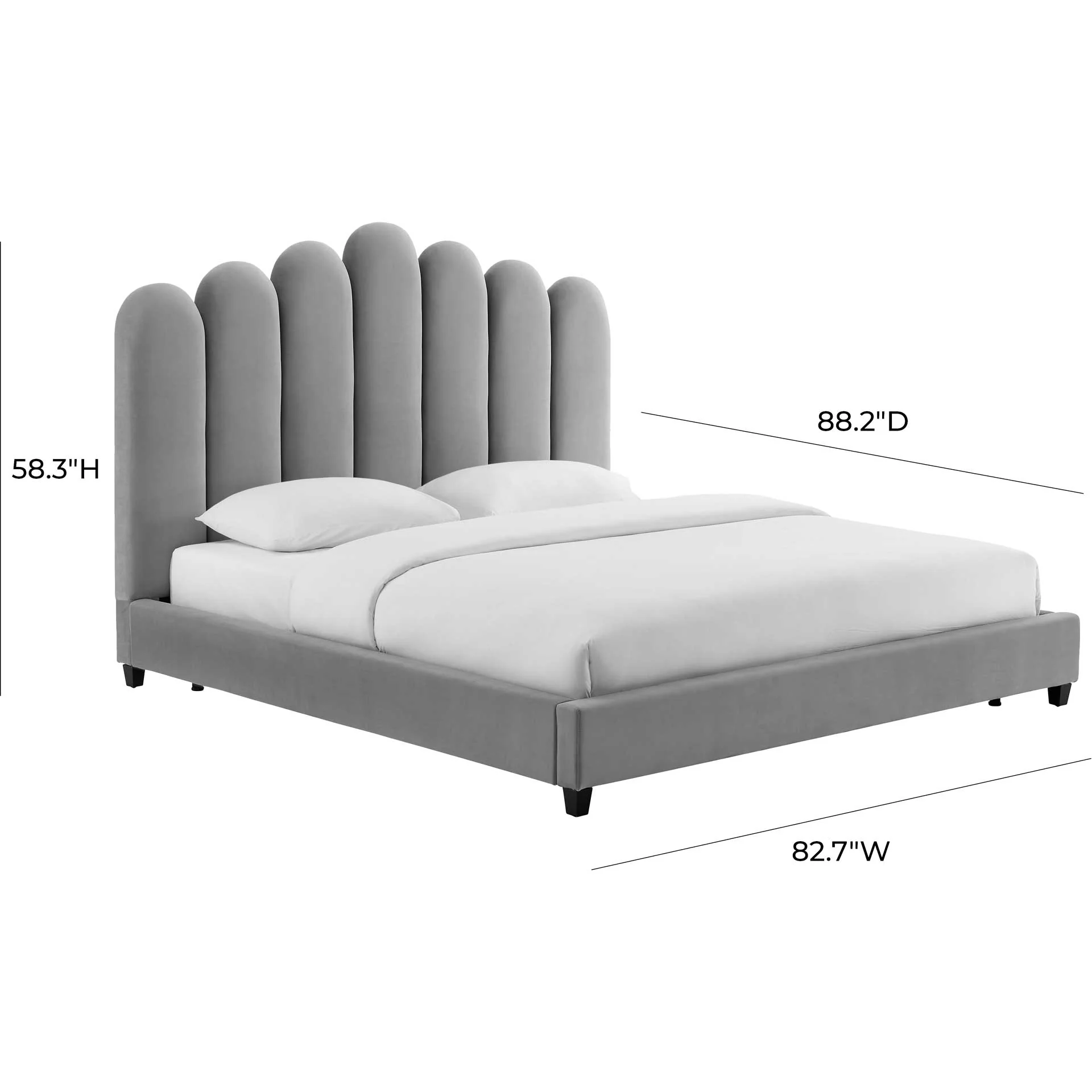 Cesta Velvet Bed Gray - Image 6
