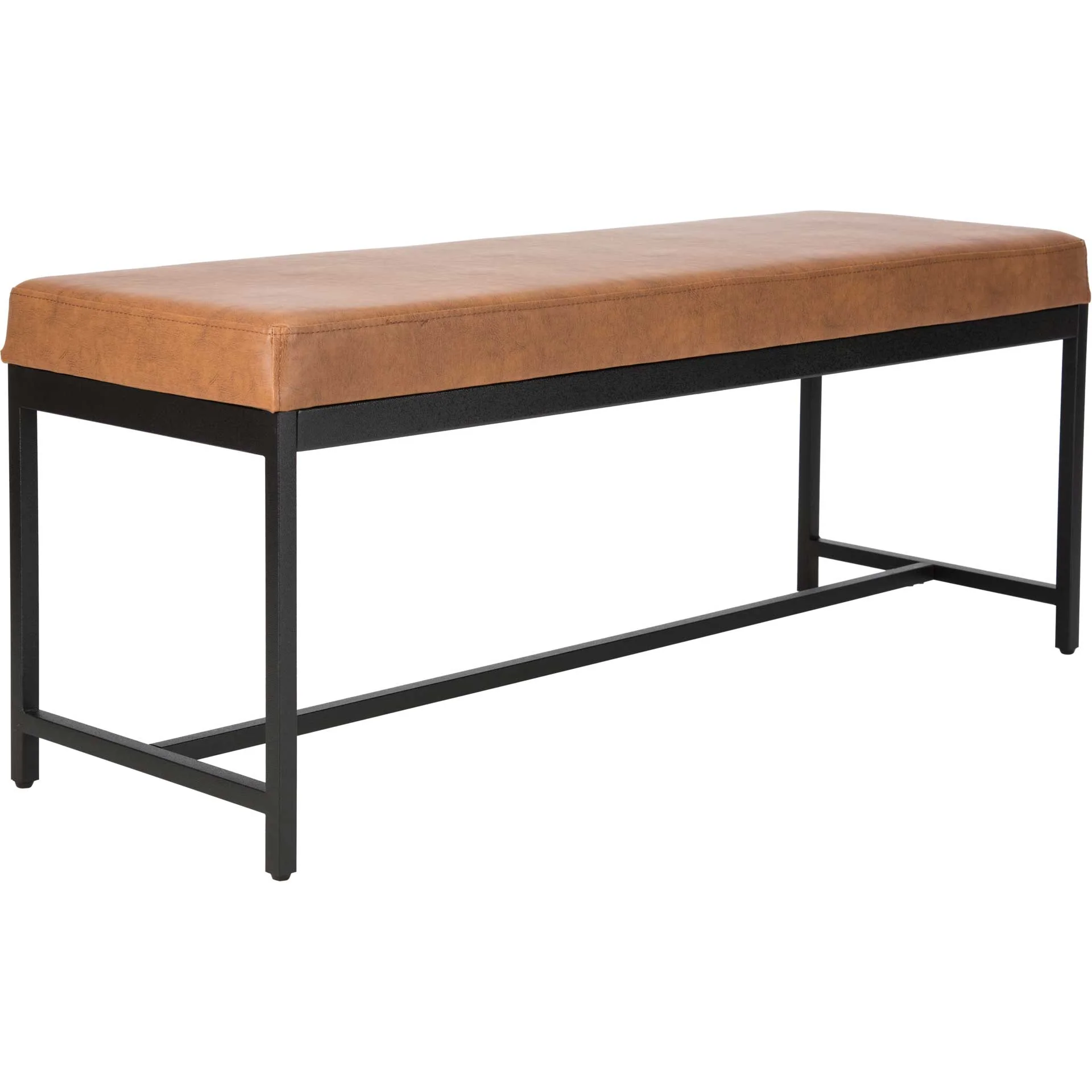Chamonix Faux Leather Bench Brown - Image 2