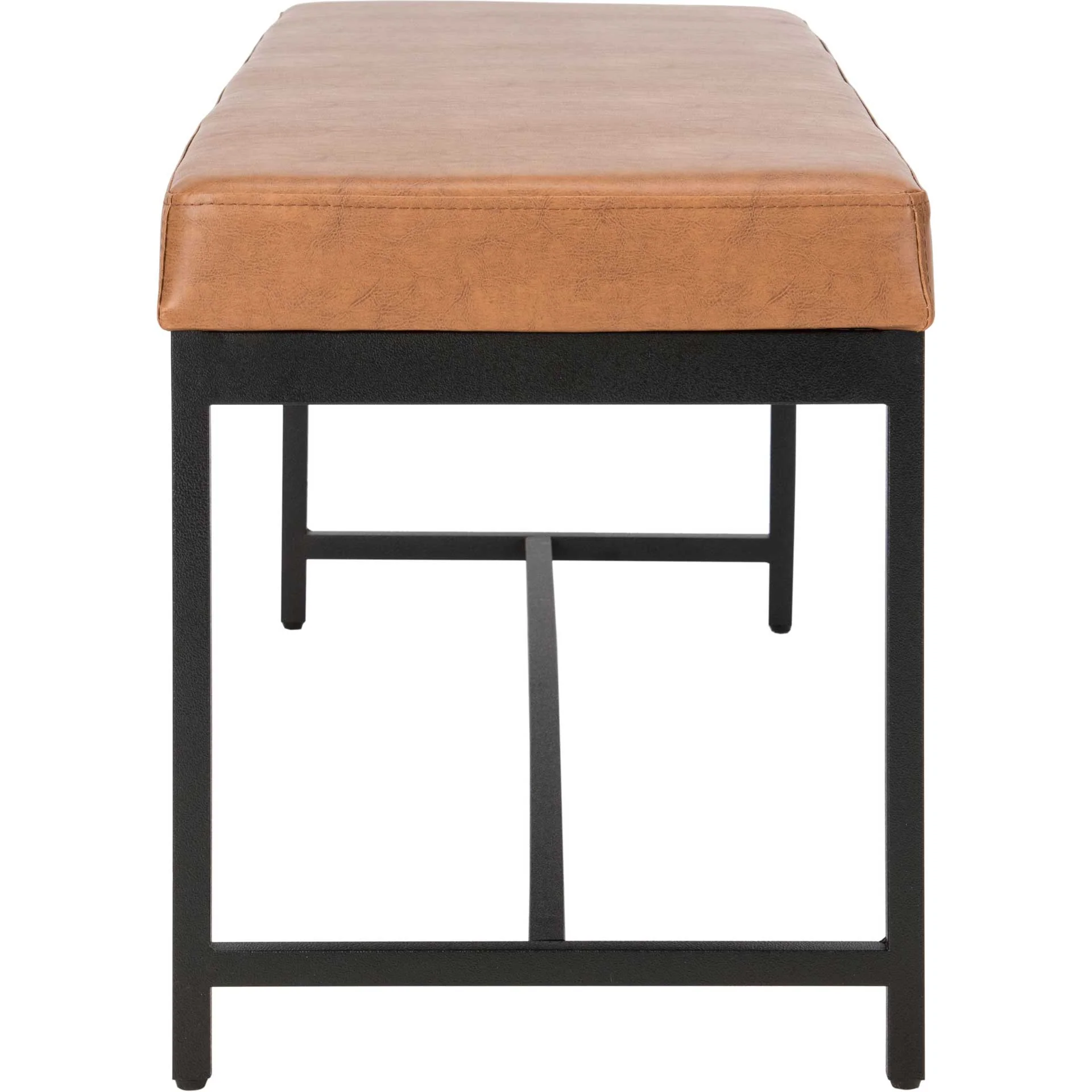 Chamonix Faux Leather Bench Brown - Image 3