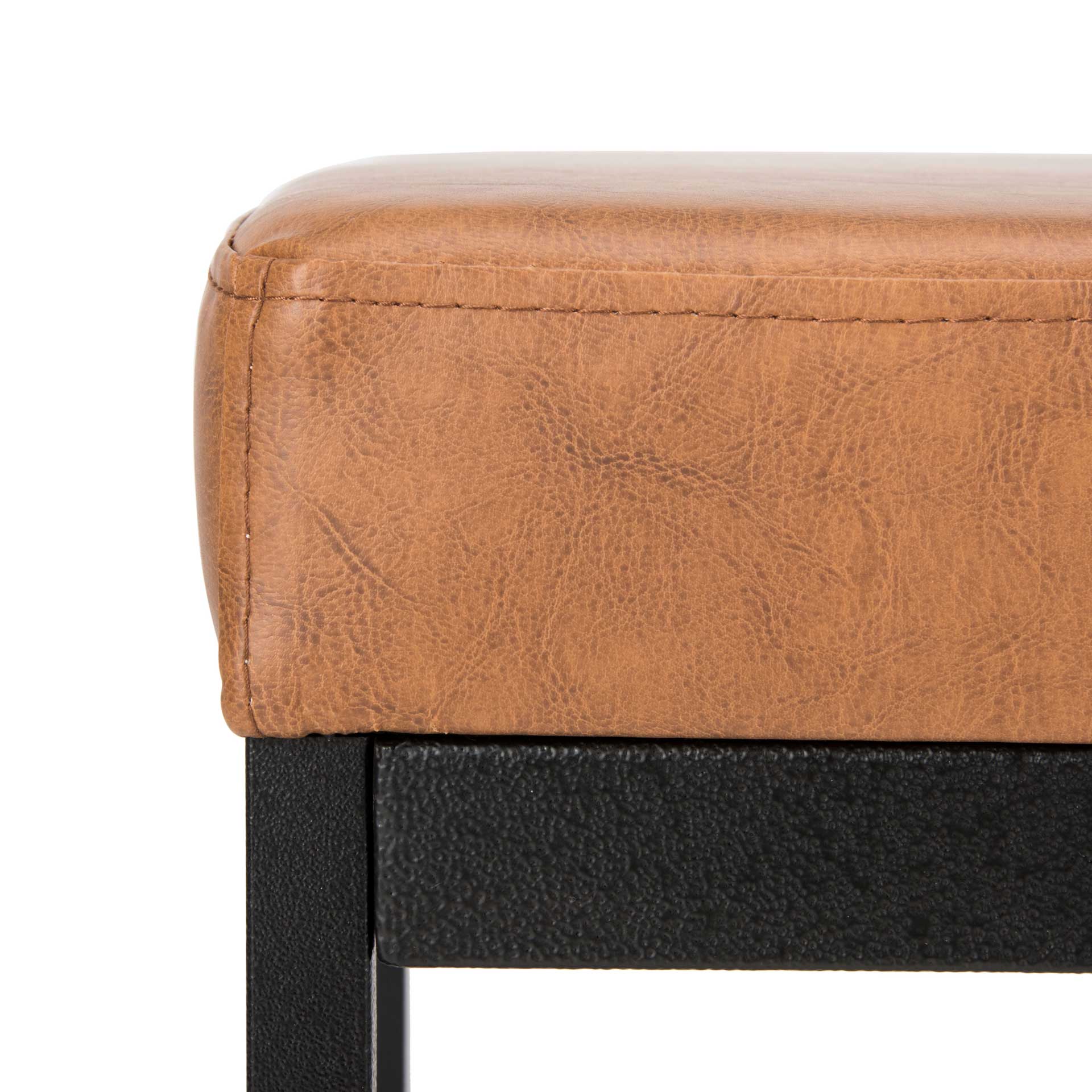 Chamonix Faux Leather Bench Brown - Image 4