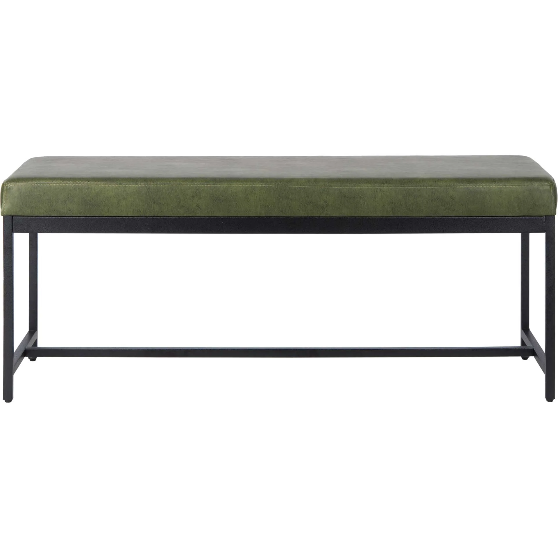 Chamonix Faux Leather Bench Dark Green - Image 2