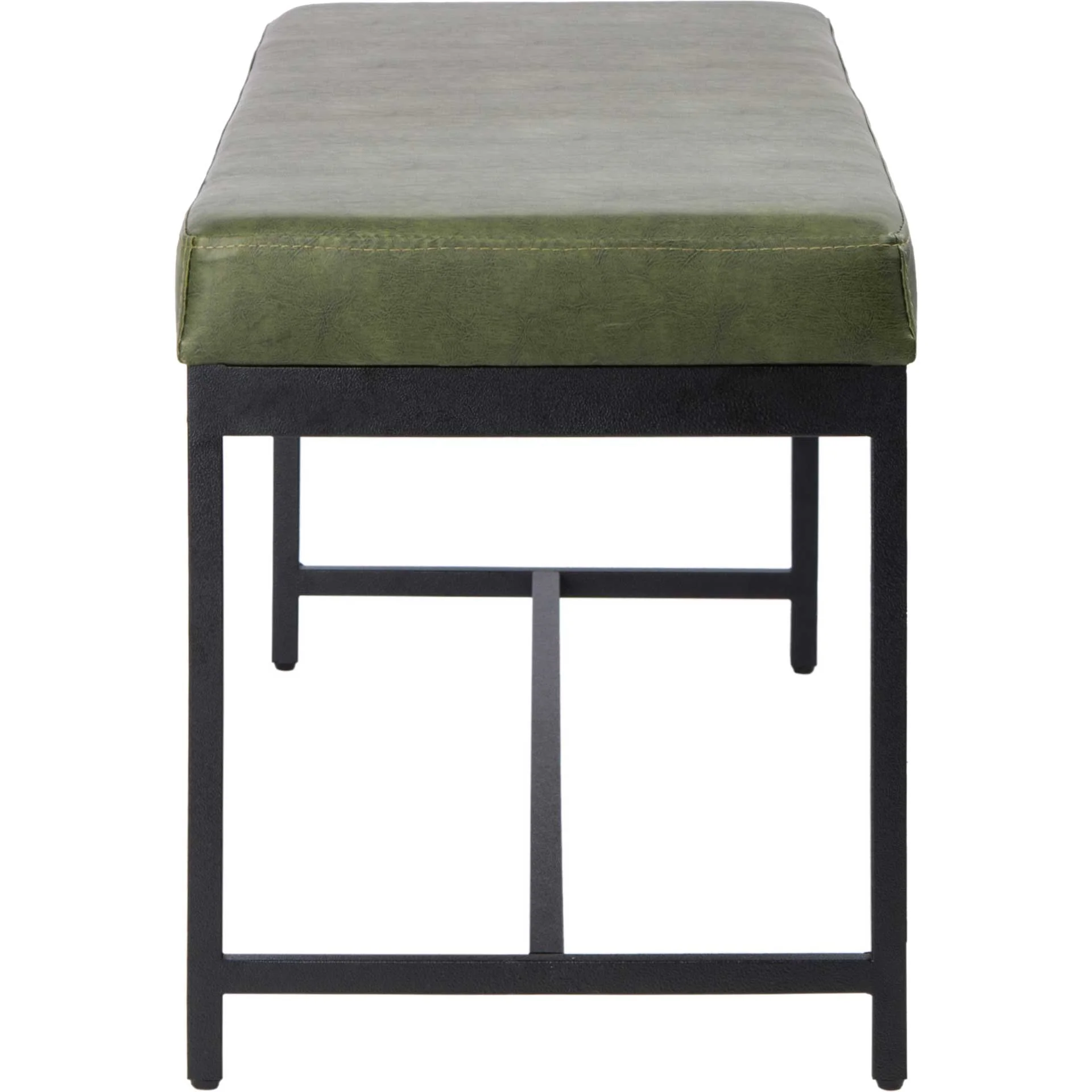 Chamonix Faux Leather Bench Dark Green - Image 3