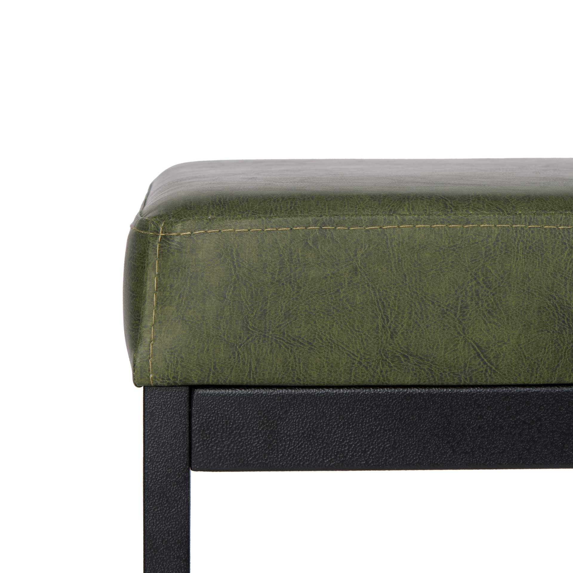 Chamonix Faux Leather Bench Dark Green - Image 4