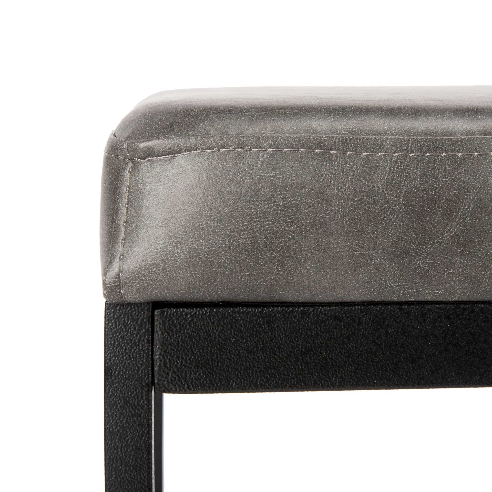 Chamonix Faux Leather Bench Gray - Image 4