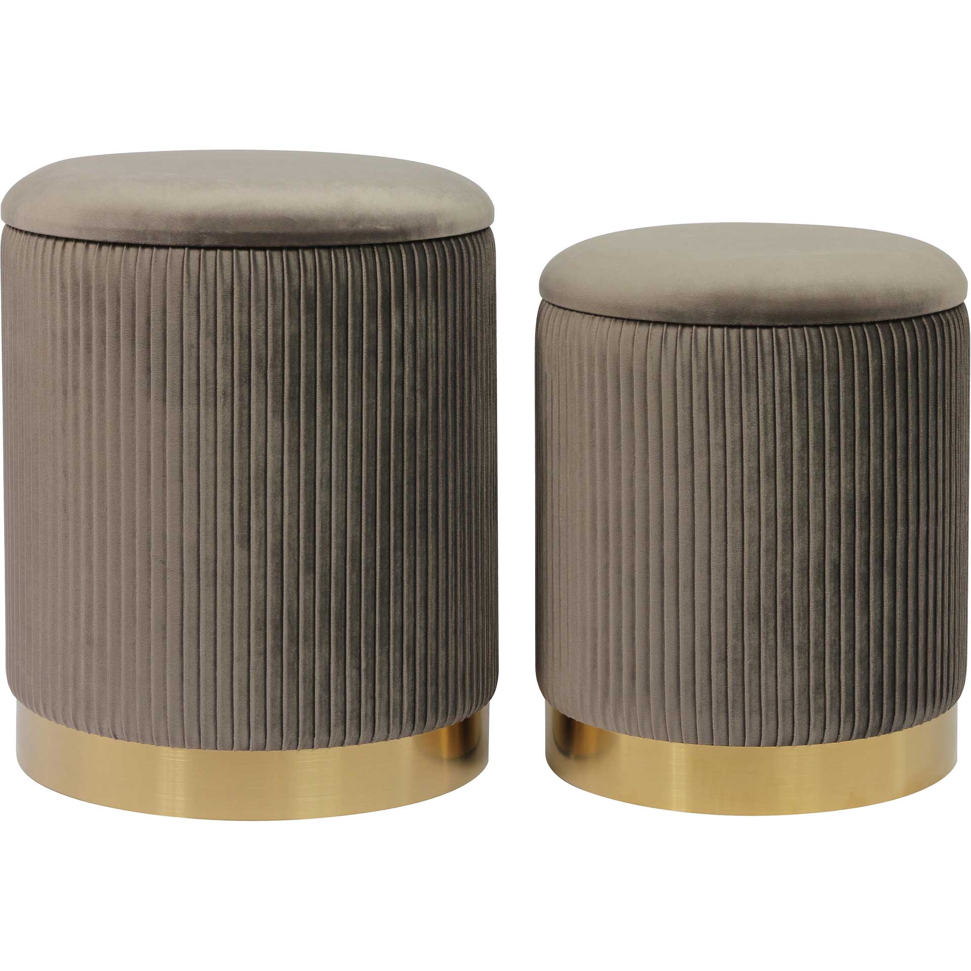 Chamonix Velvet Storage Ottomans Gray - Image 2