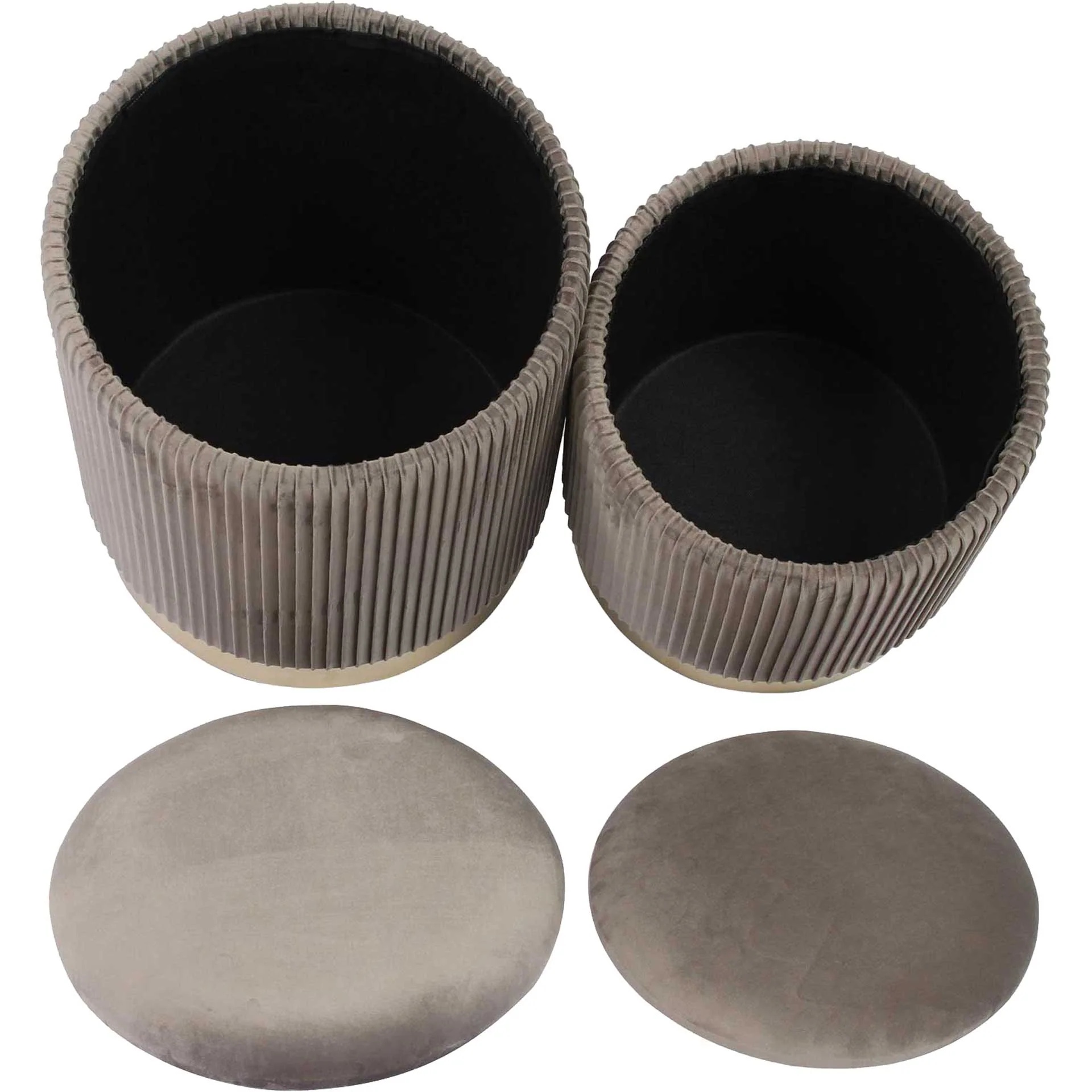 Chamonix Velvet Storage Ottomans Gray - Image 4