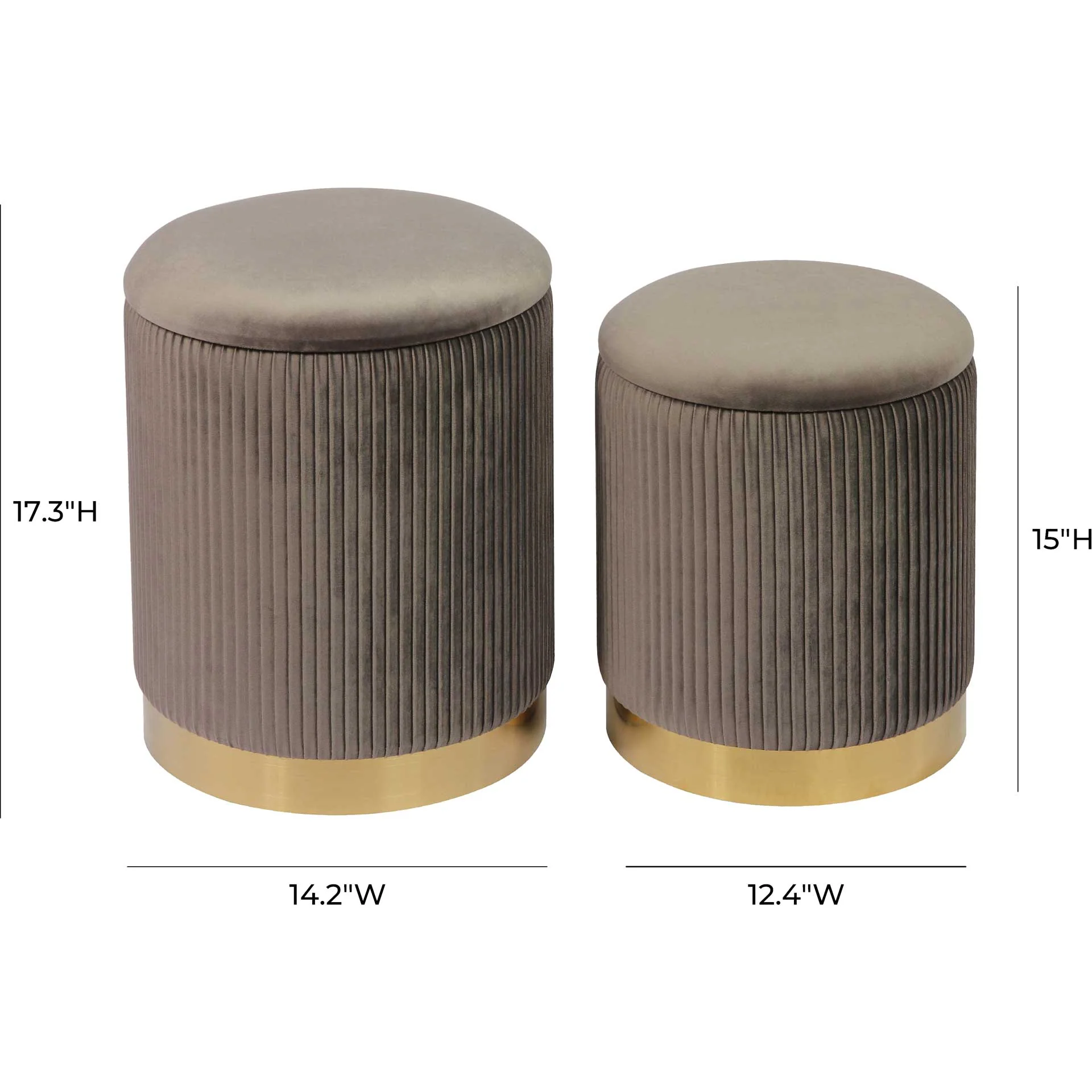Chamonix Velvet Storage Ottomans Gray - Image 6