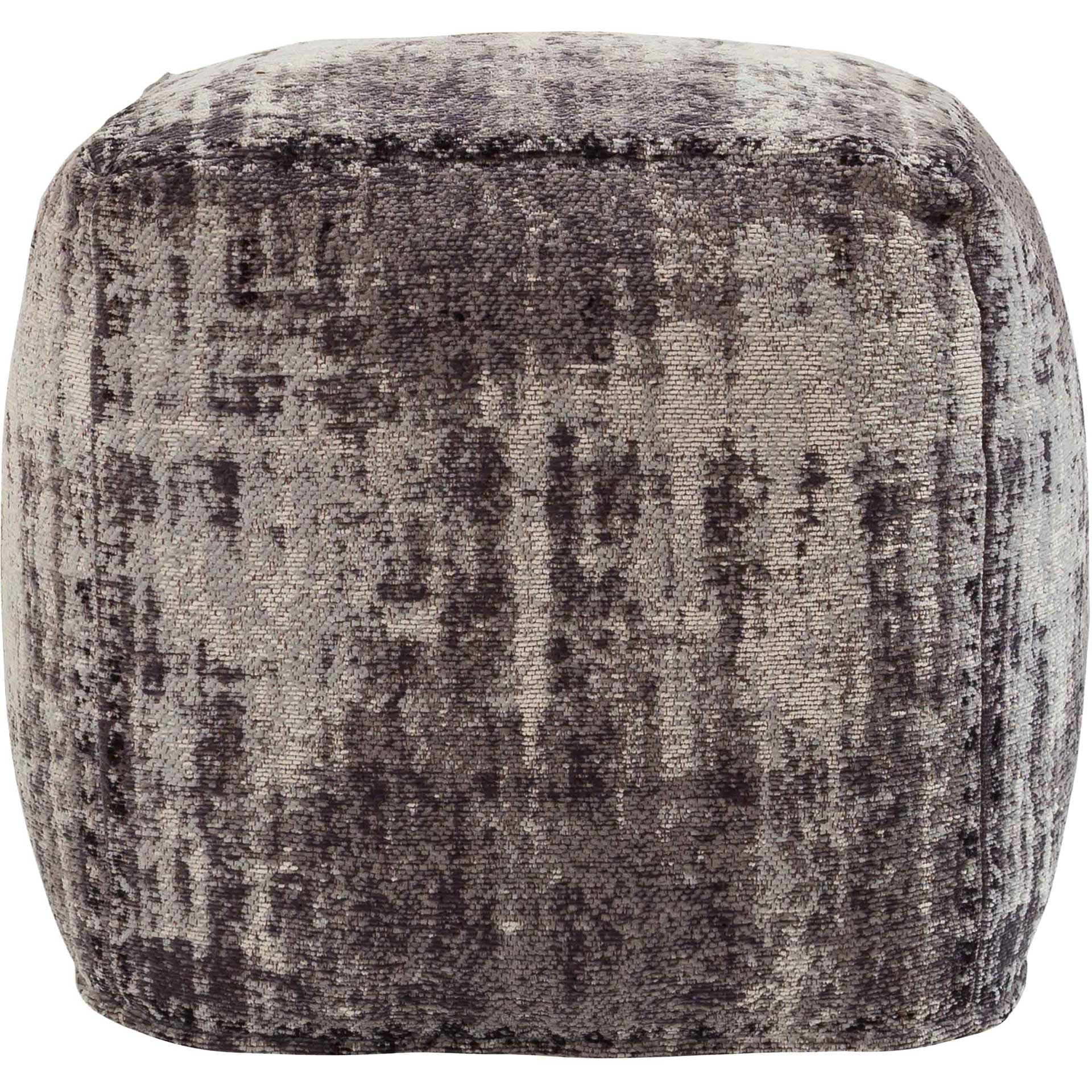 Chandlen Cotton Jacquard Pouf Gray - Image 2