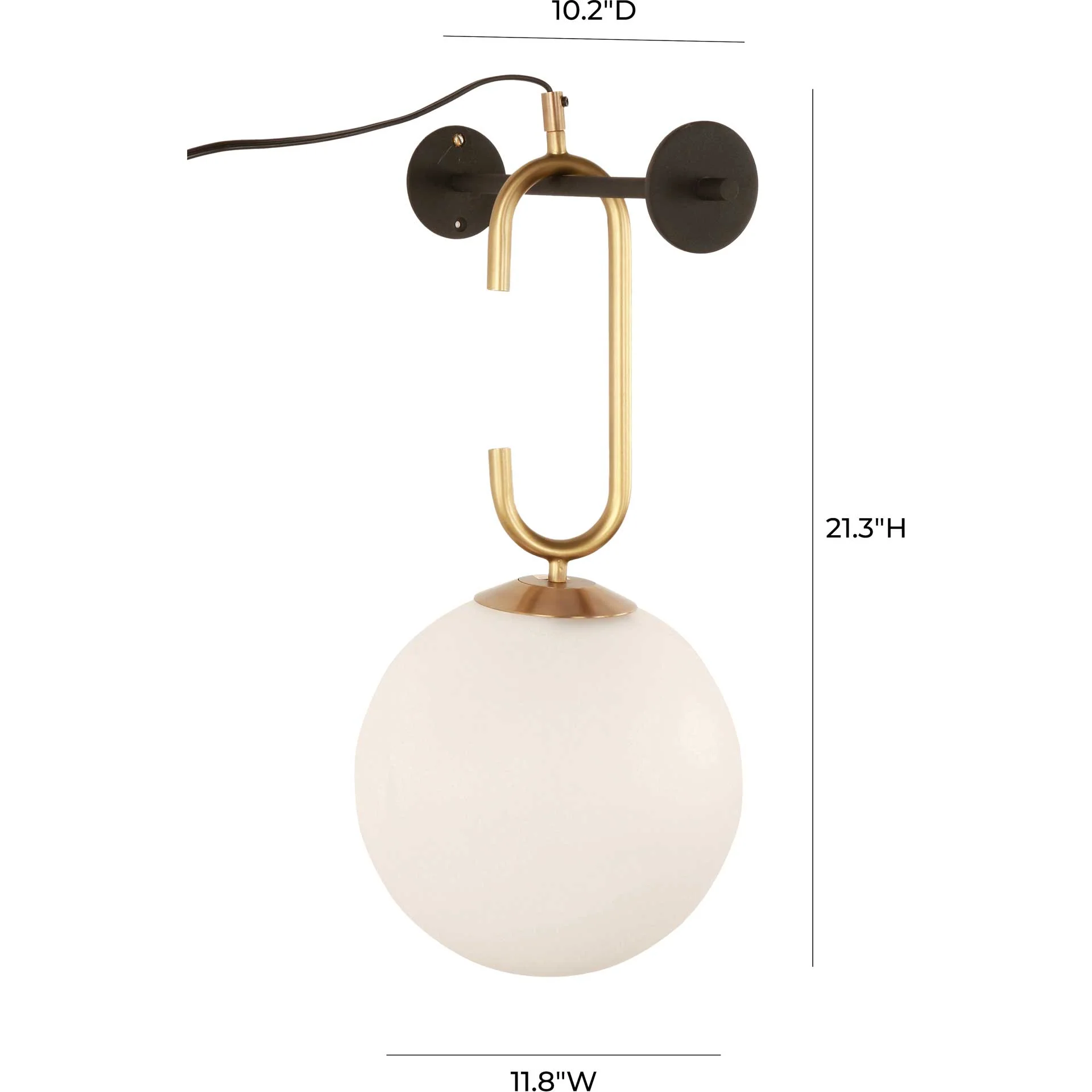Chanel Wall Sconce Black/Brass/Frosted - Image 5