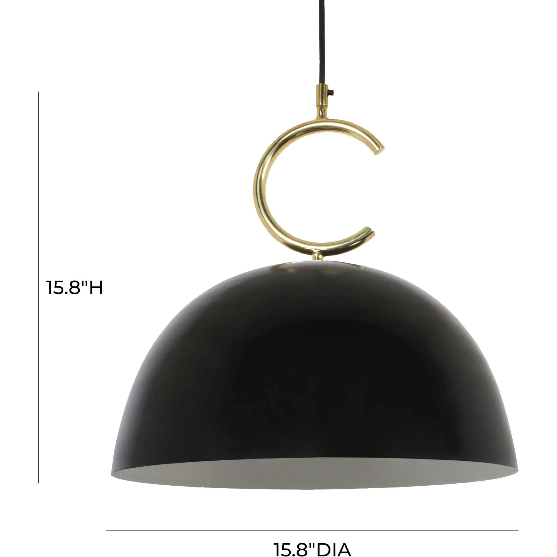 Chanel Wide Pendant Black/Brass - Image 4