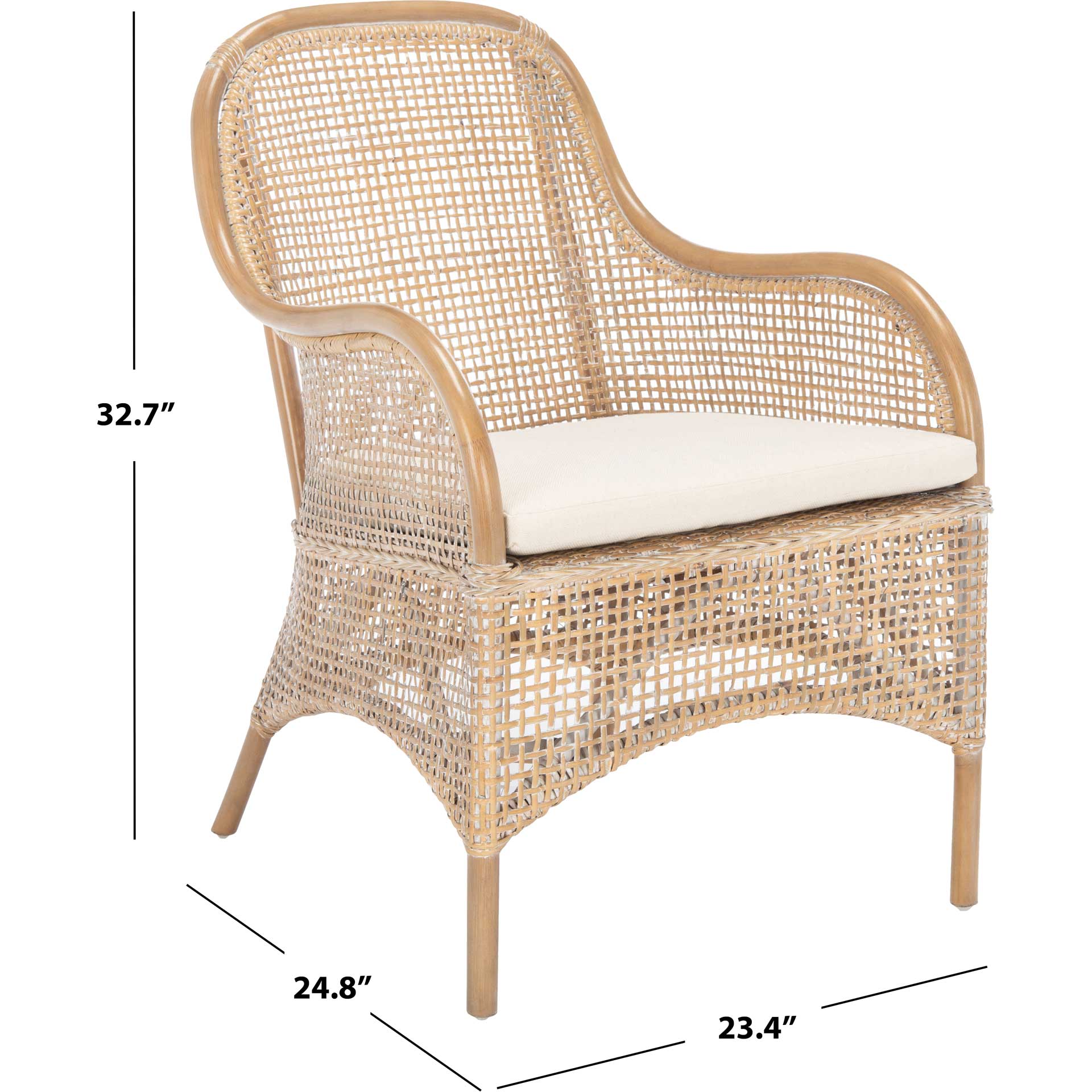Chantel Rattan Accent Chair Gray White Wash - Image 8