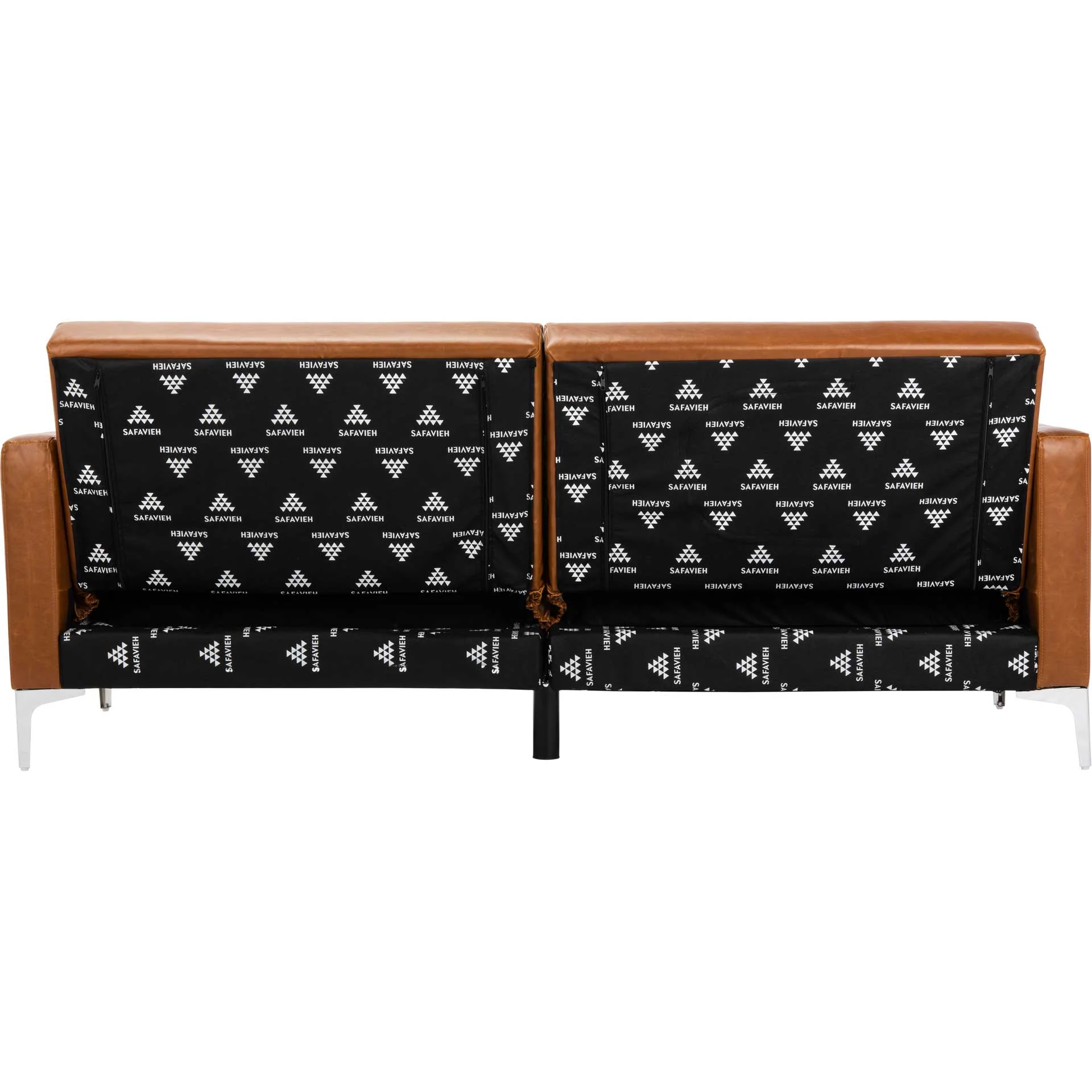 Charbel Foldable Futon Bed Cognac/Chrome - Image 4
