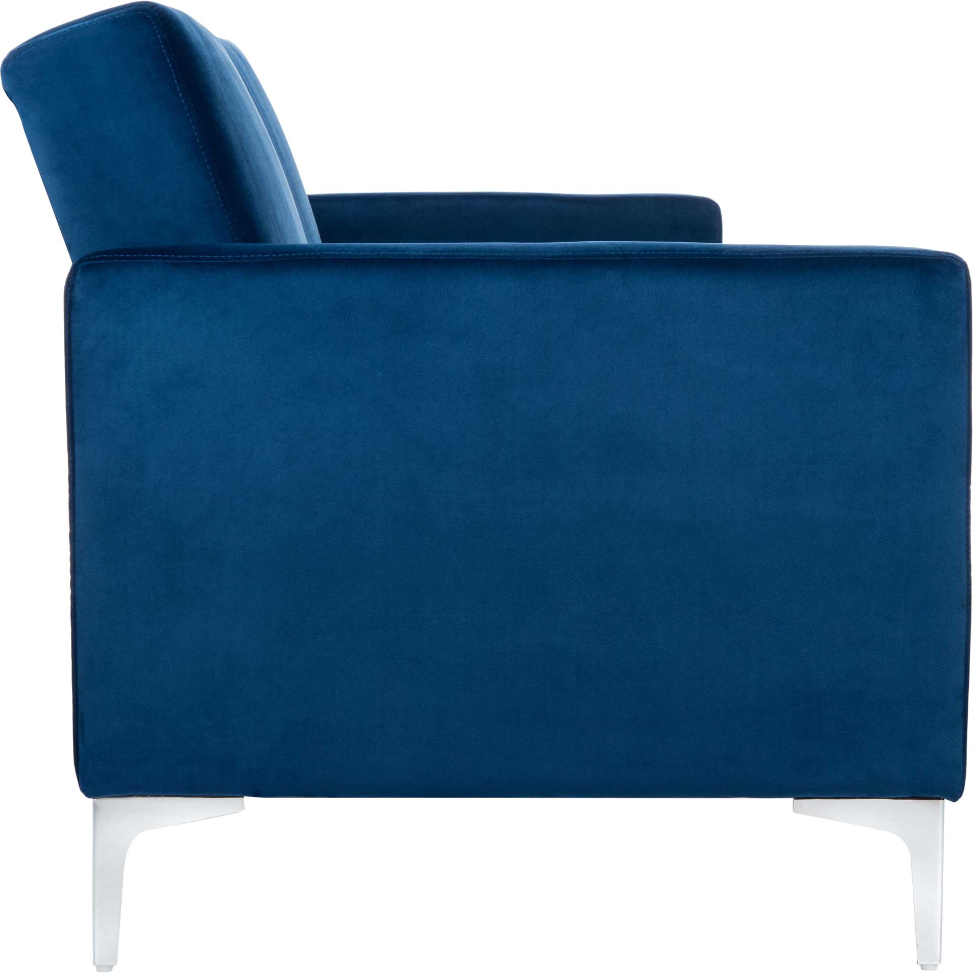 Charbel Foldable Futon Bed Navy Velvet - Image 3