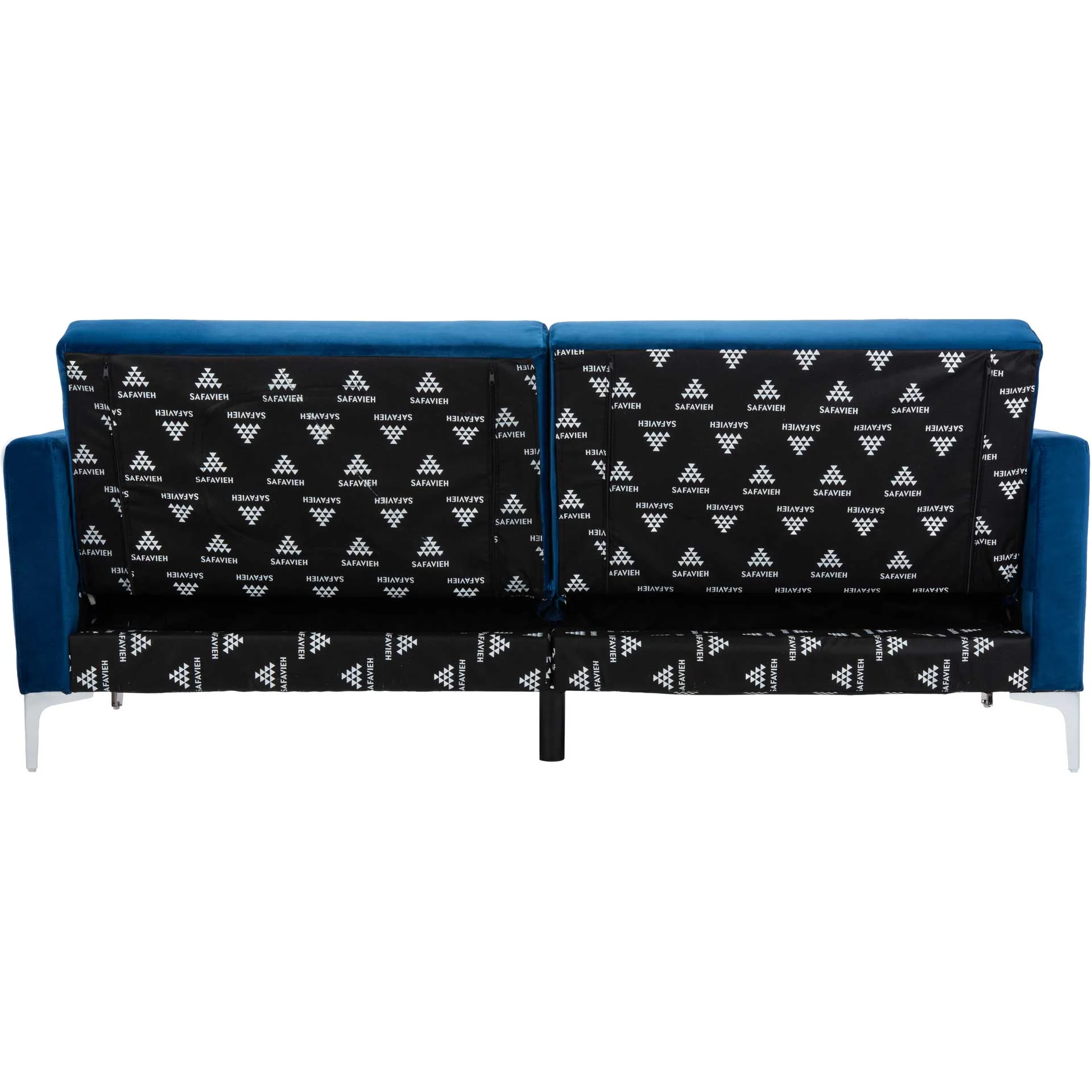 Charbel Foldable Futon Bed Navy Velvet - Image 4