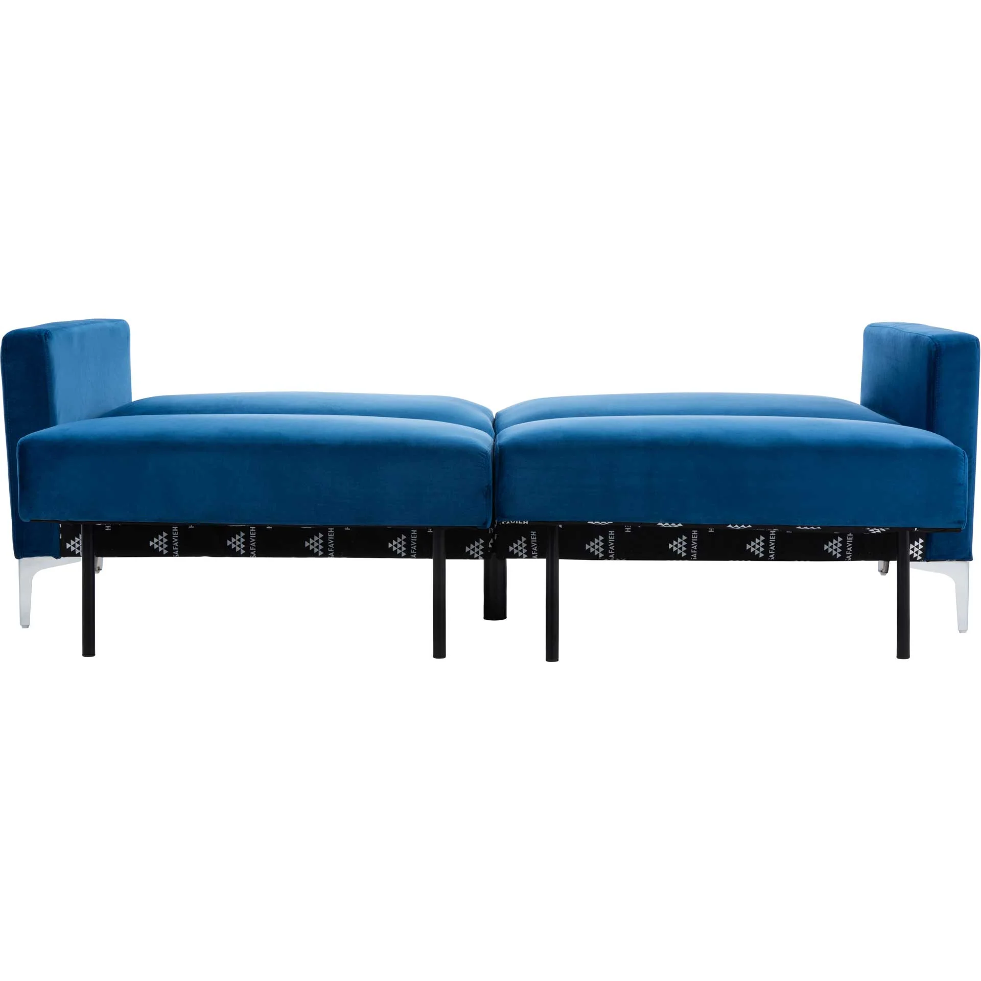 Charbel Foldable Futon Bed Navy Velvet - Image 6