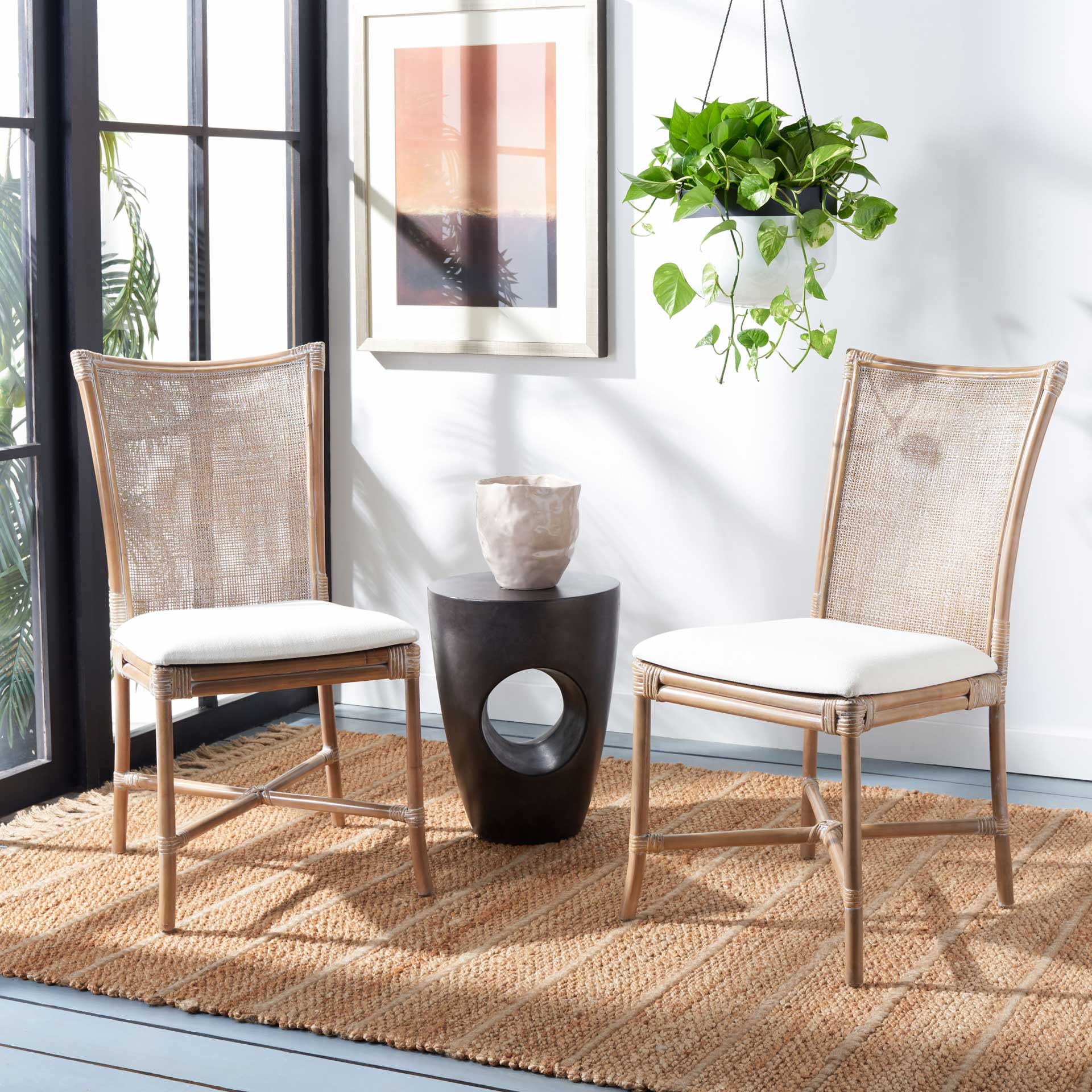 Charlee Rattan Accent Chair Gray White Wash (Set of 2) - Image 8