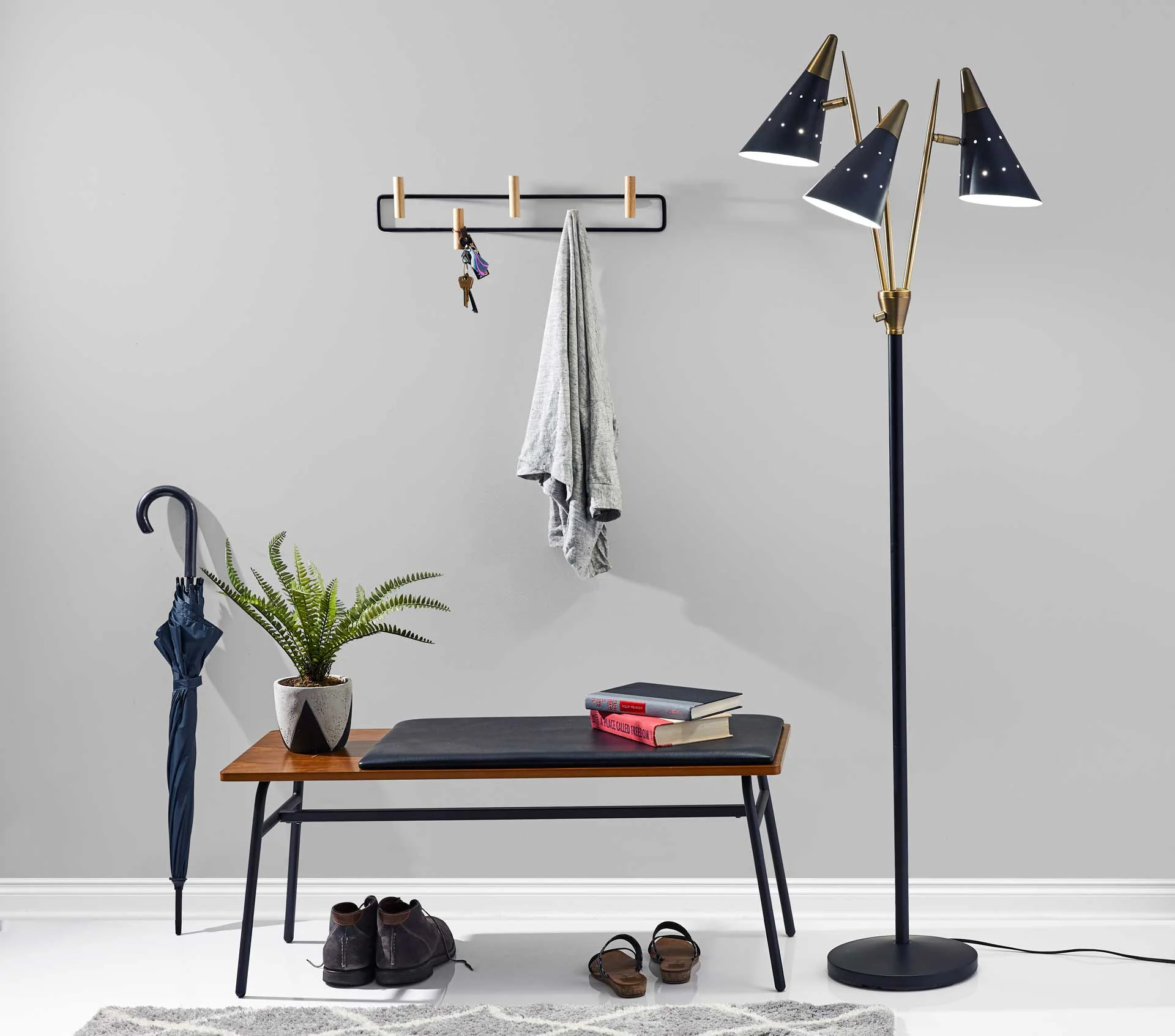 Charles Bench Walnut/Black - Image 6