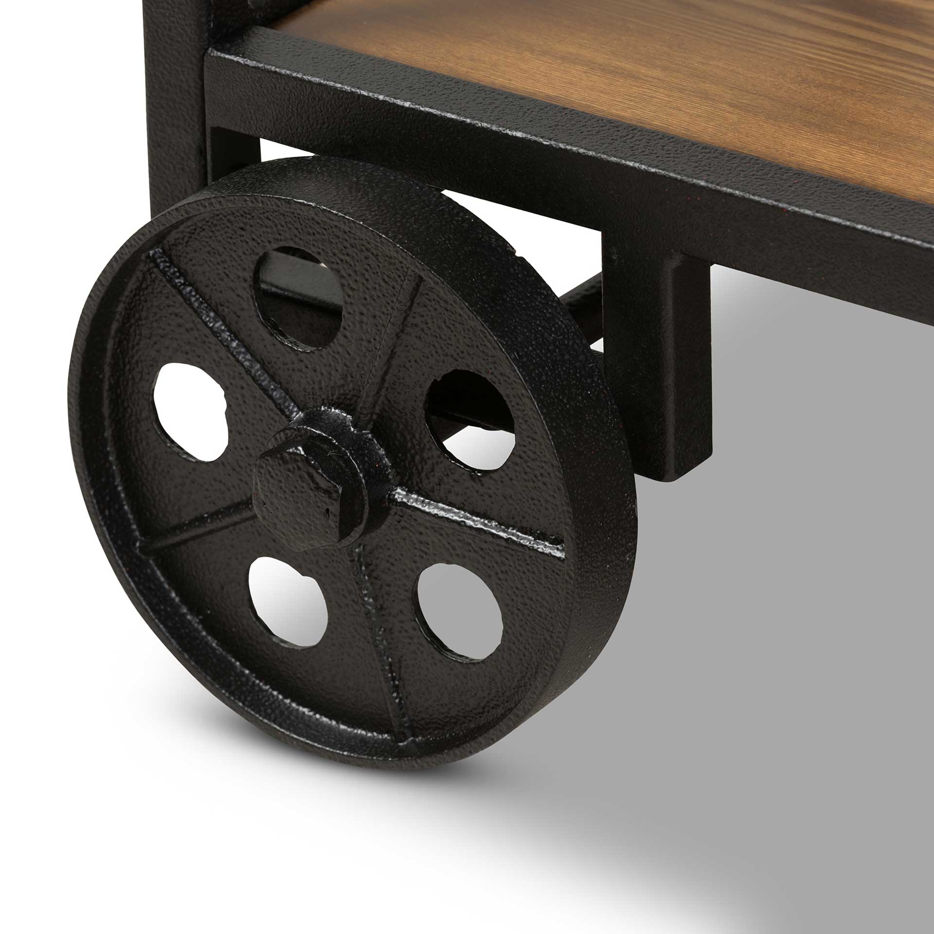 Charlie Mobile Serving Cart Oak/Black - Image 5