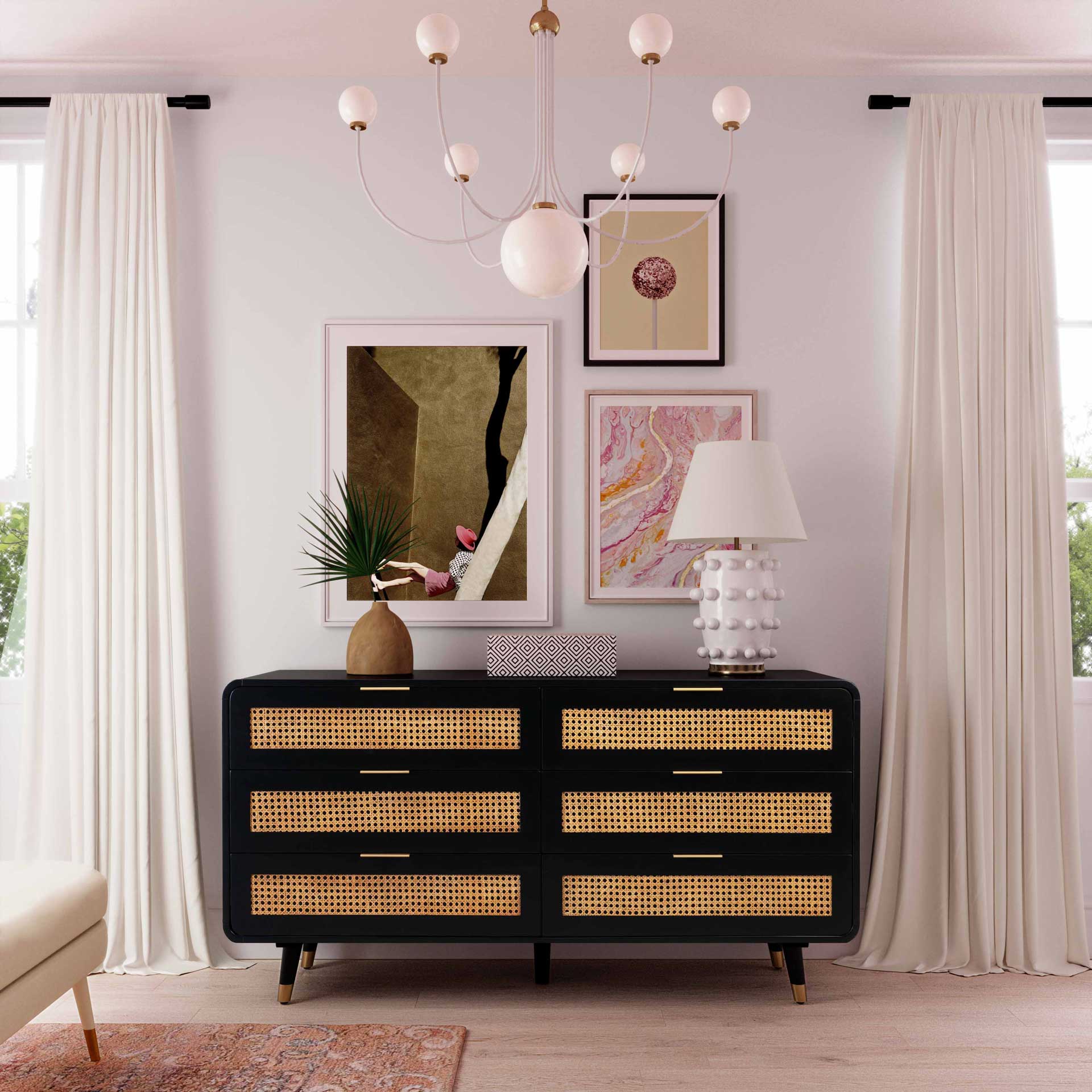 Charlson 6 Drawer Dresser Black - Image 10
