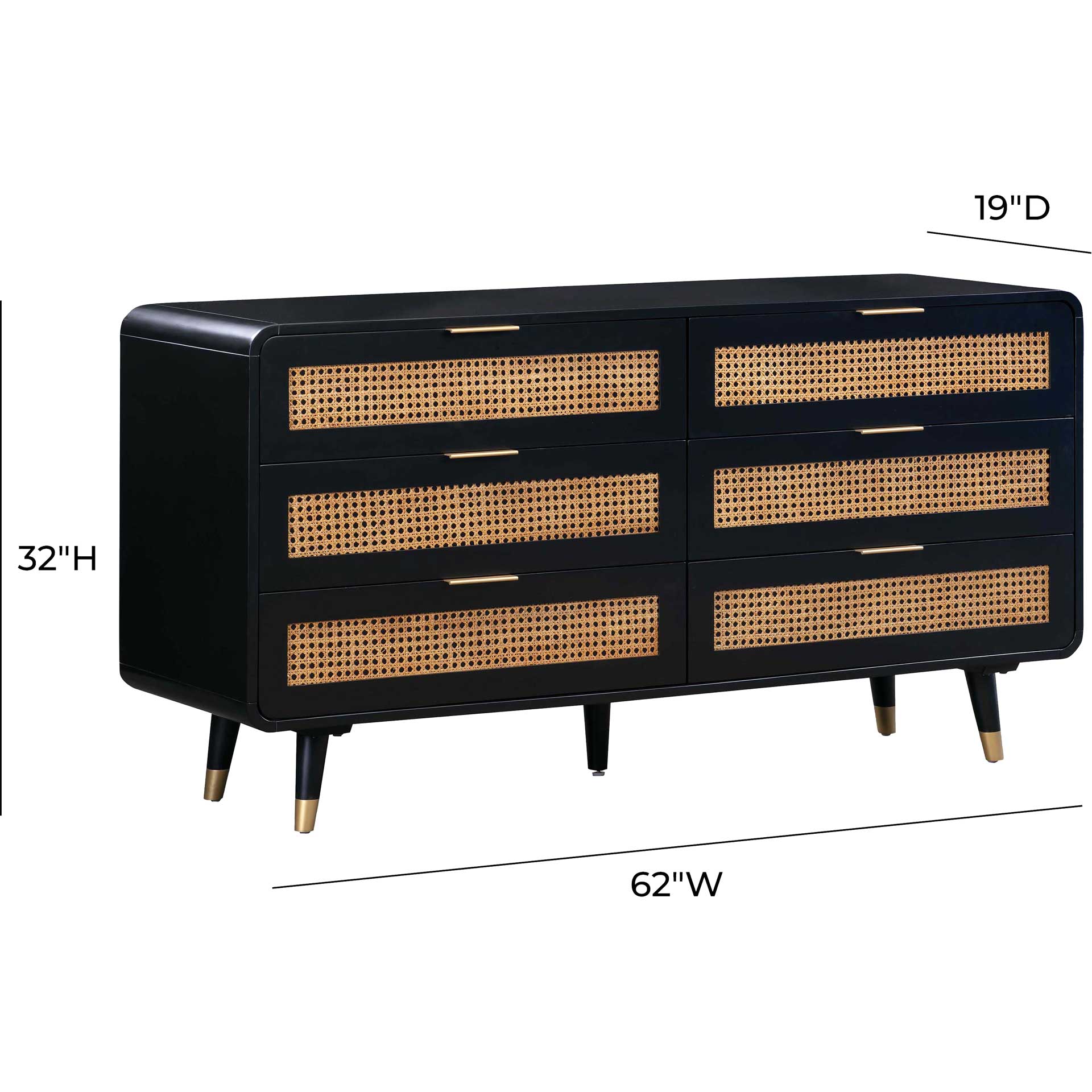 Charlson 6 Drawer Dresser Black - Image 9