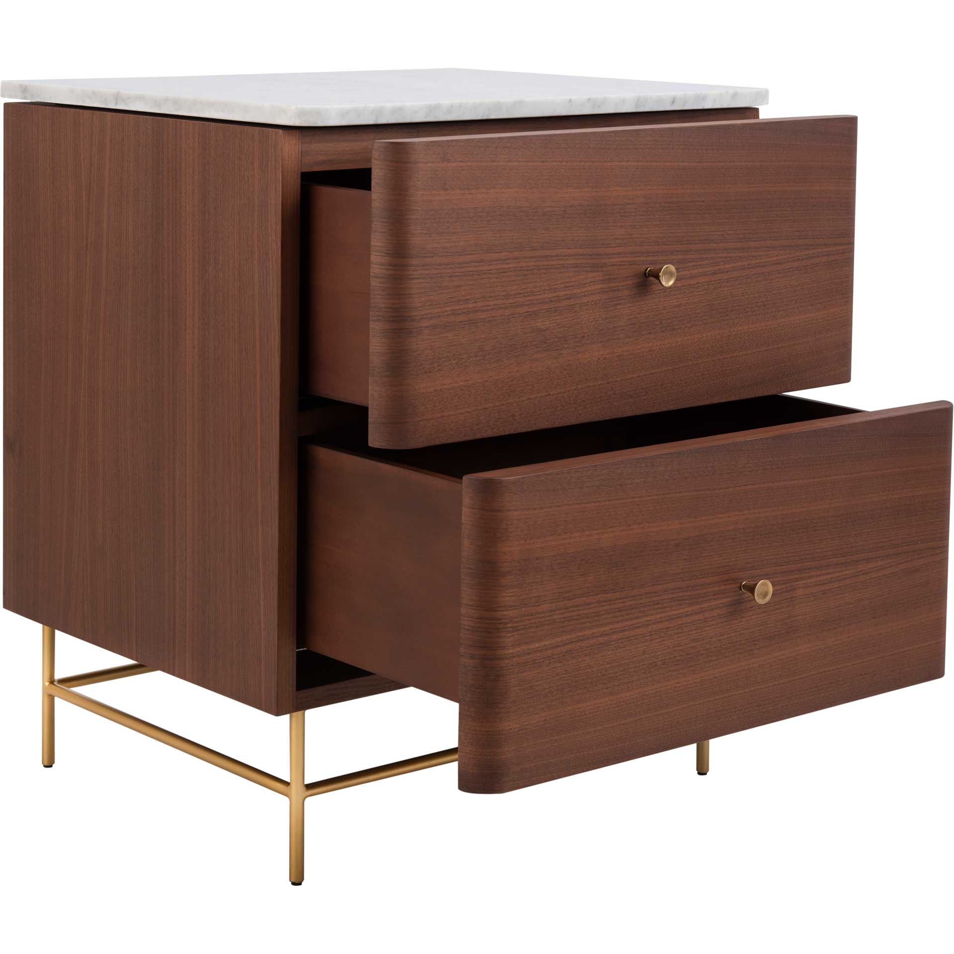 Chart 2 Drawer Nightstand Natural/Gold - Image 2