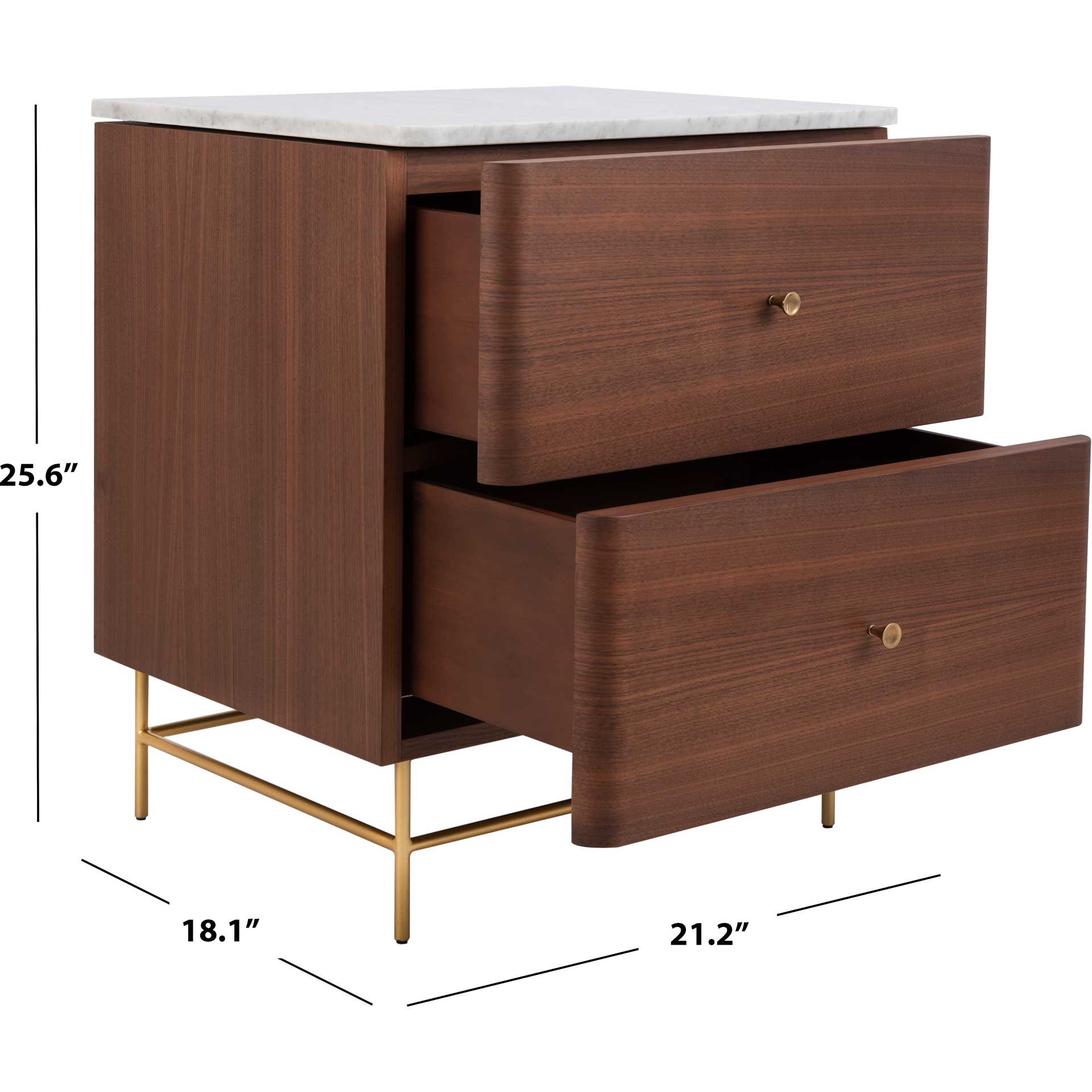 Chart 2 Drawer Nightstand Natural/Gold - Image 8