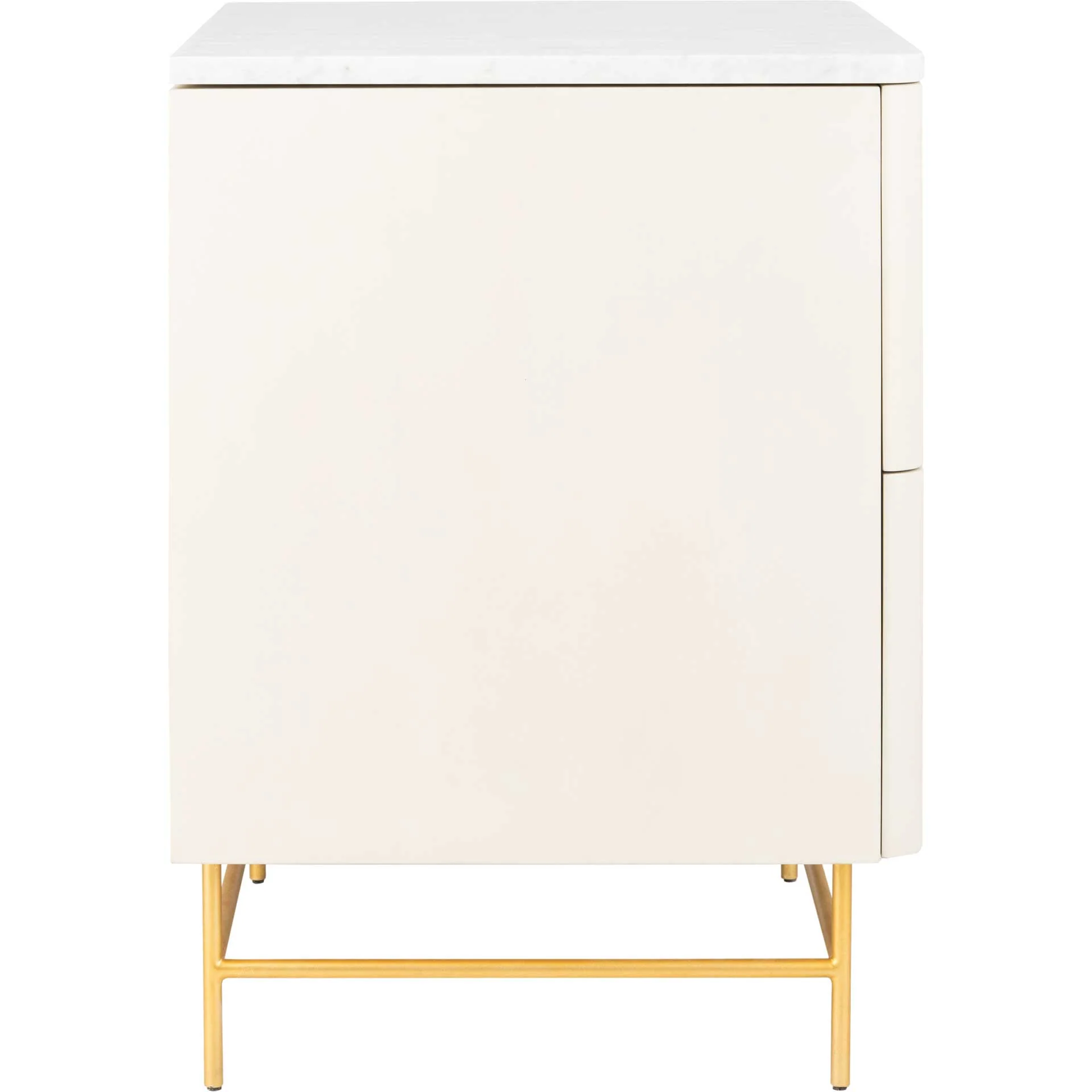 Chart 2 Drawer Nightstand White/Gold - Image 3
