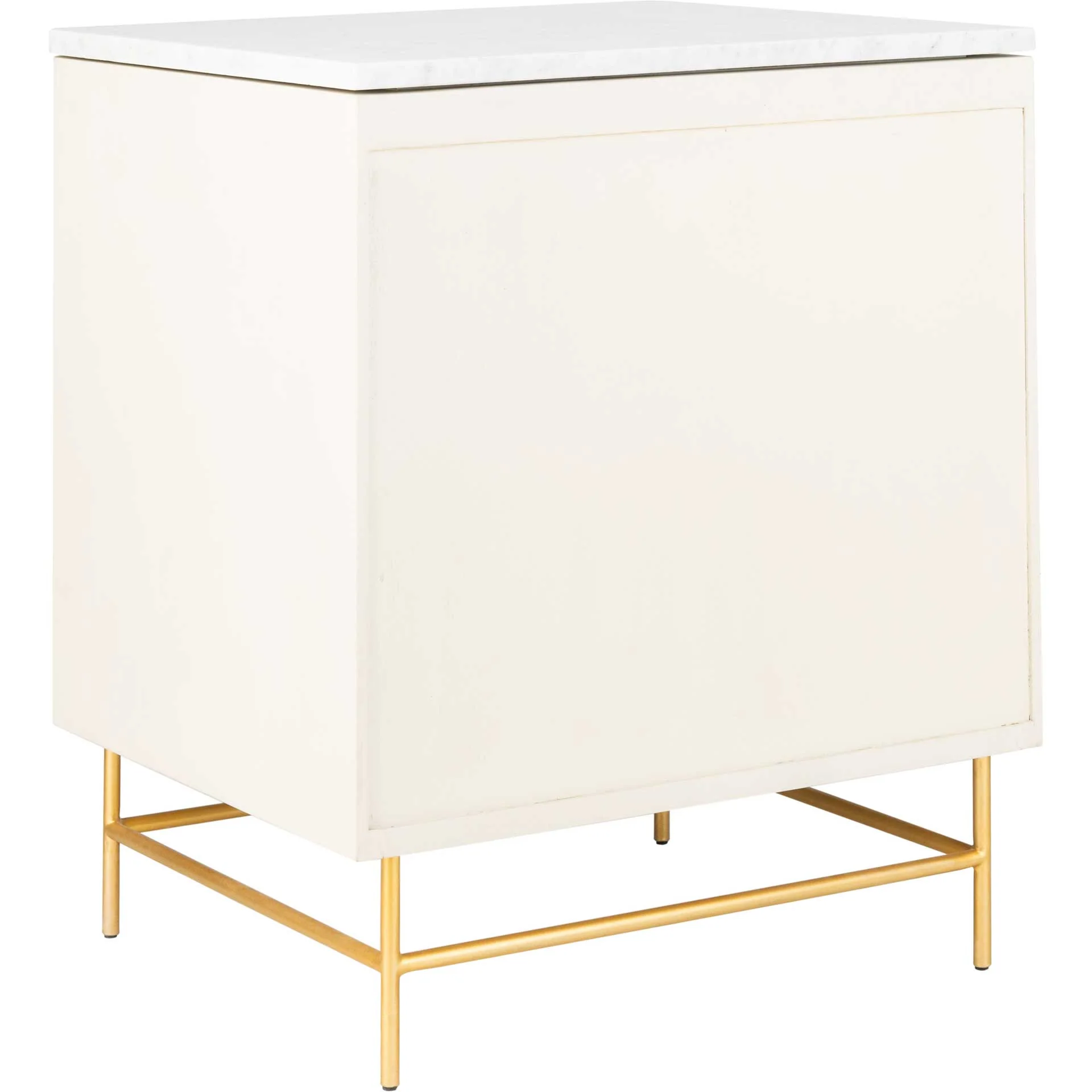 Chart 2 Drawer Nightstand White/Gold - Image 4