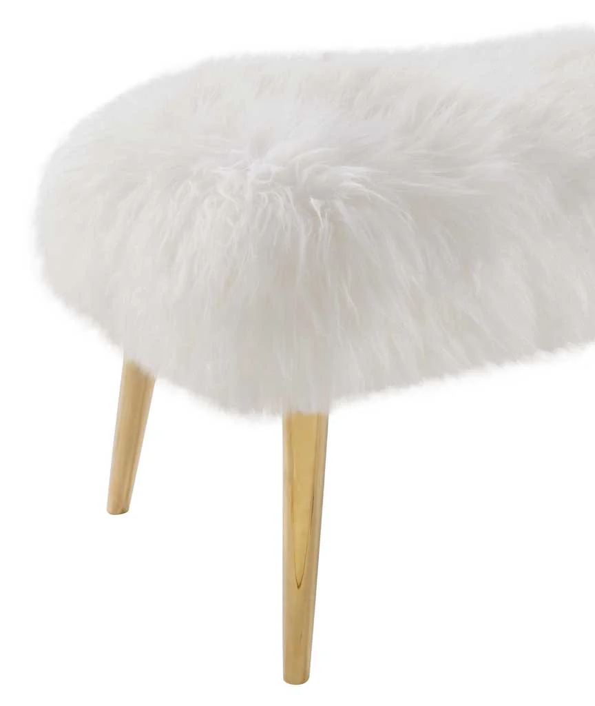 Chatou Sheepskin Bench White - Image 3