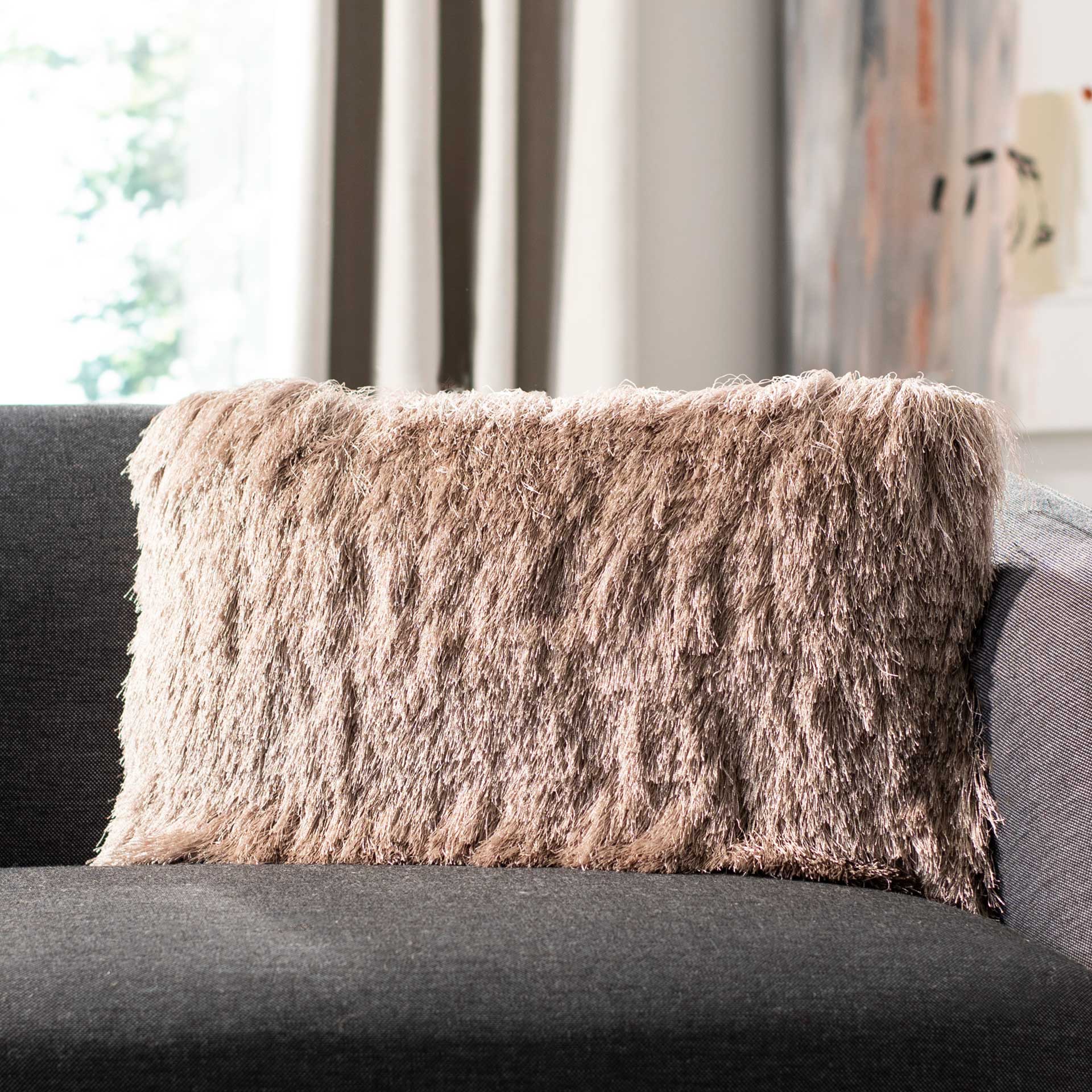 Chaz Shag Pillow Beige - Image 3