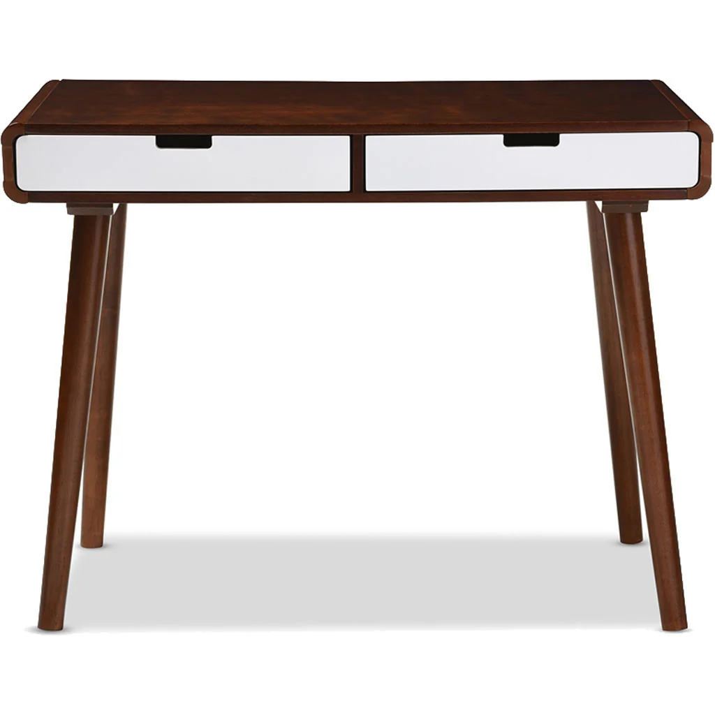Chelsea Office Desk White/Walnut - Image 2