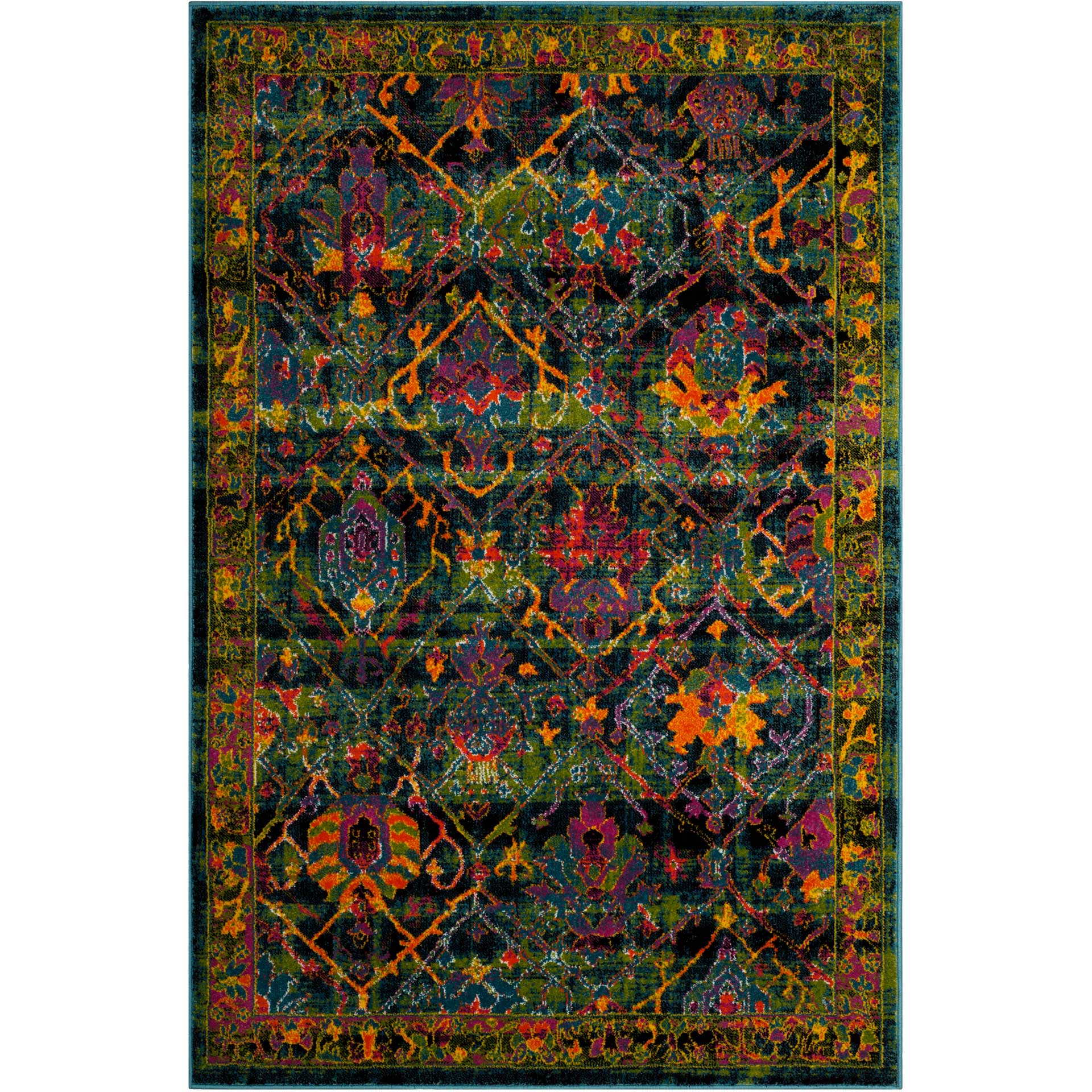 Cherokee Black/Blue Area Rug - Image 2
